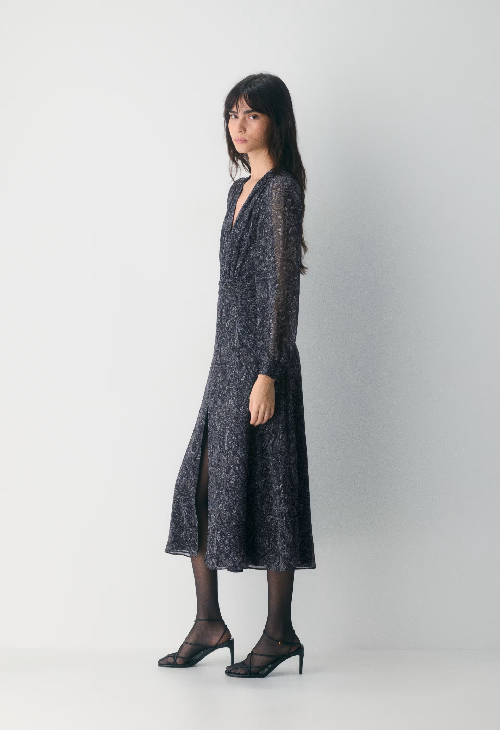 Cursive Dress - DARK NIGHT NAVY/TONAL