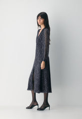 Cursive Dress - DARK NIGHT NAVY/TONAL