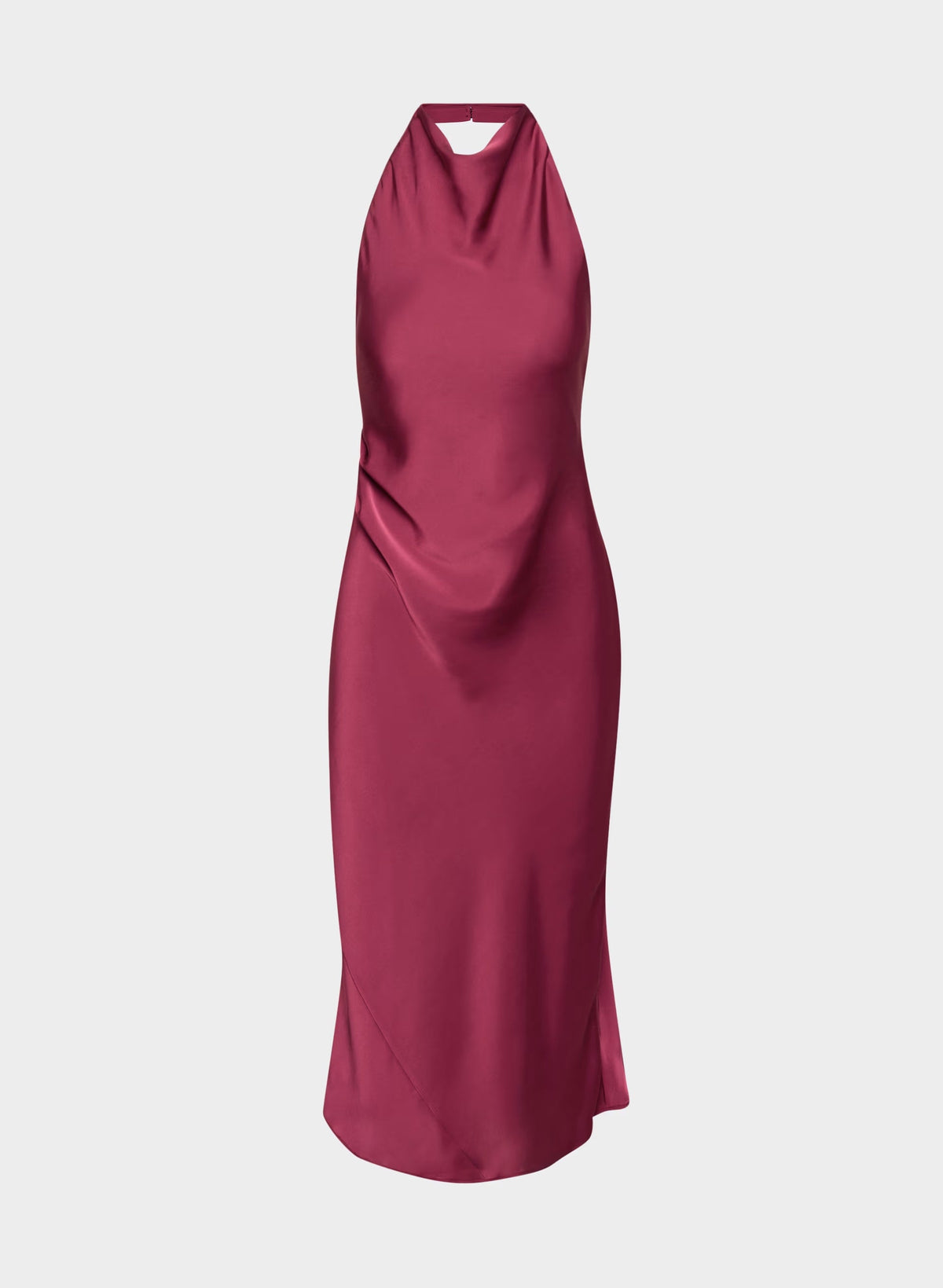 Audience Satin Maxi Halter Dress - JUICY ROSE