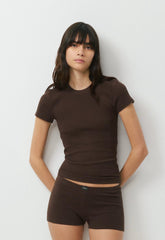 HomeStretch™ Rib Tune T-Shirt - RICH MOCHA BROWN