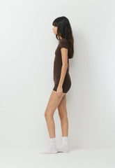 HomeStretch™ Rib Tune T-Shirt - RICH MOCHA BROWN