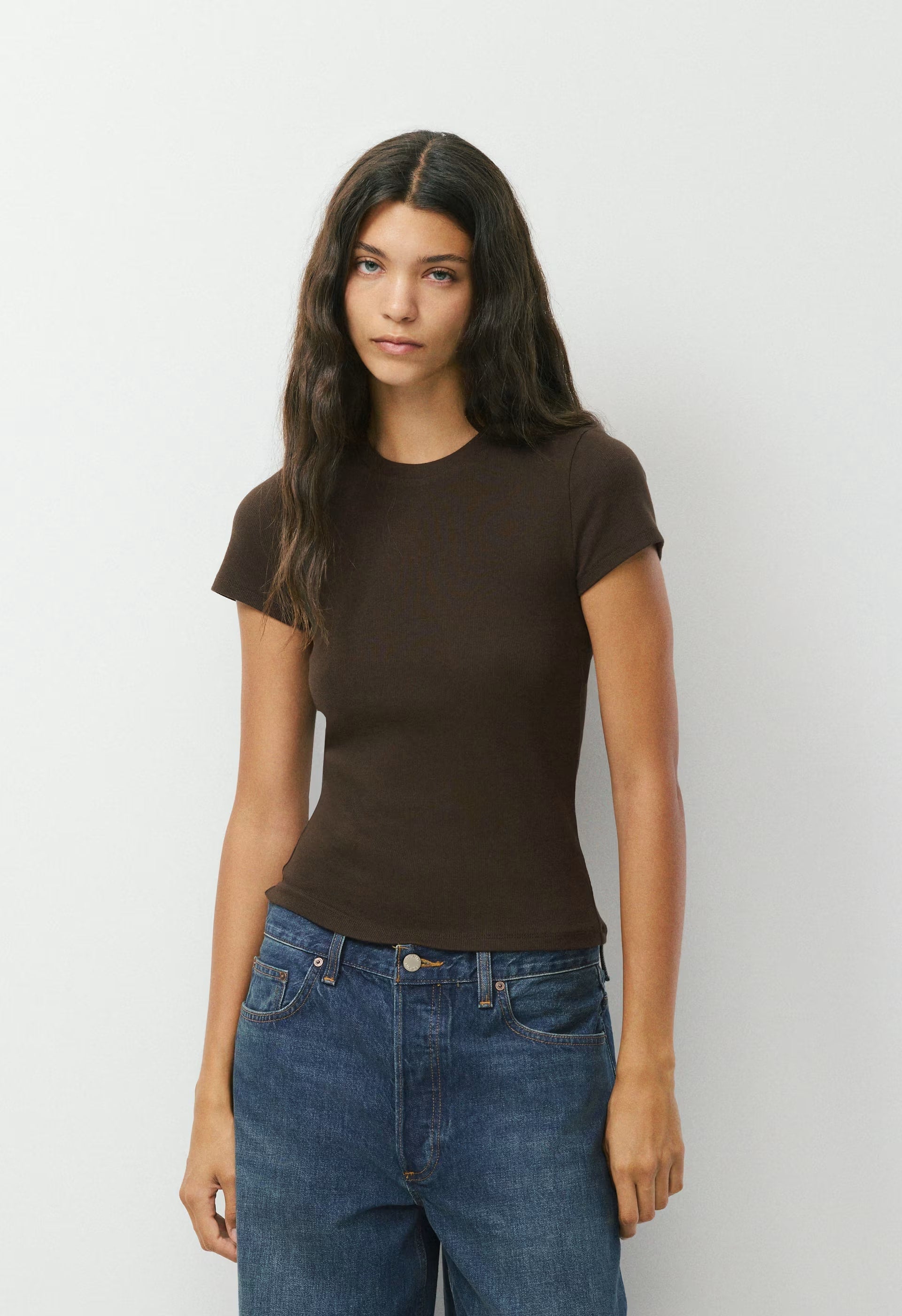 HomeStretch™ Rib Tune T-Shirt - CACAO NIB BROWN
