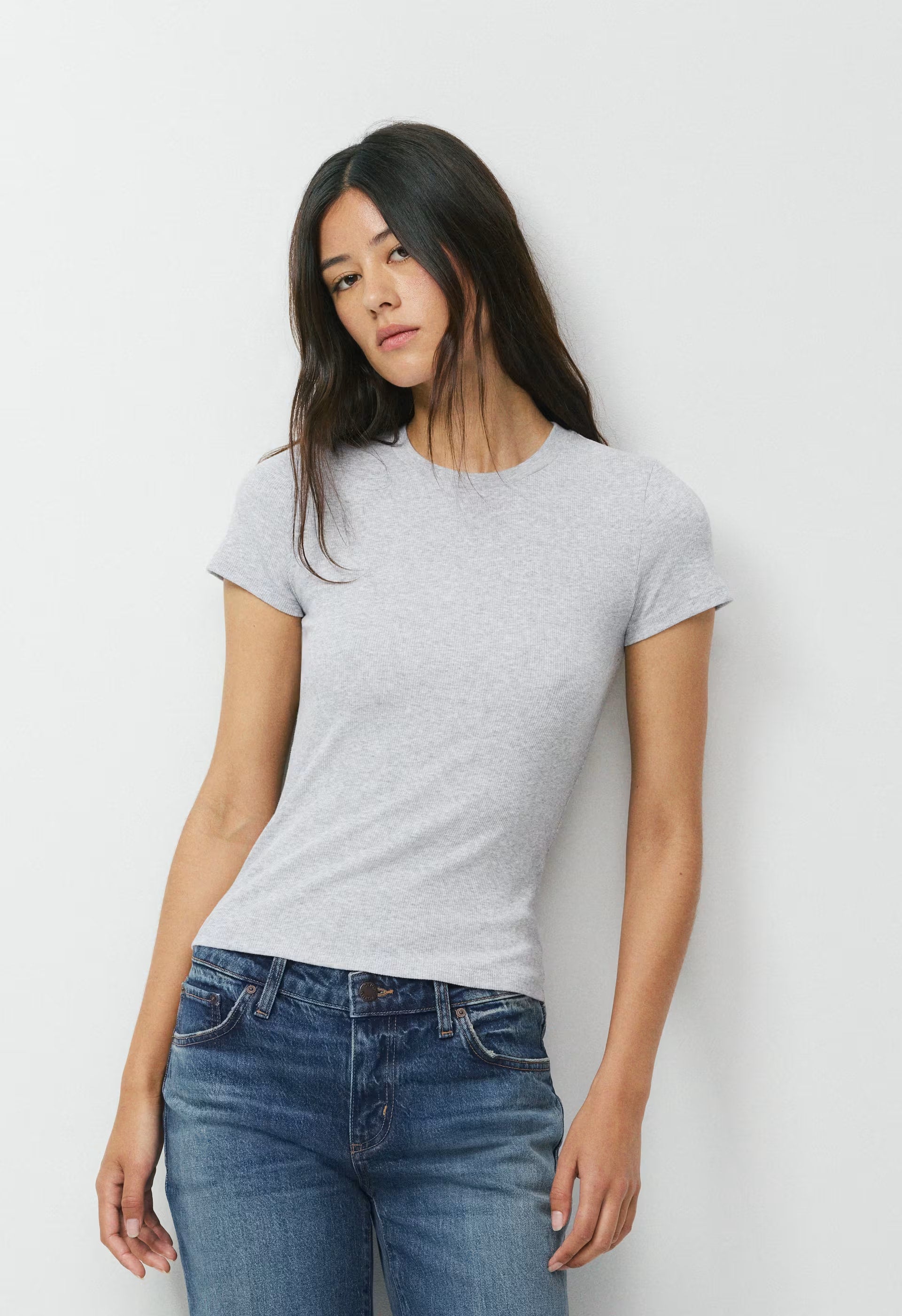 HomeStretch™ Rib Tune T-Shirt - HEATHER CHROME