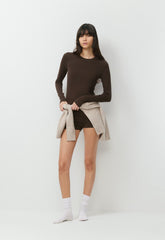HomeStretch™ Rib Solo Longsleeve - RICH MOCHA BROWN