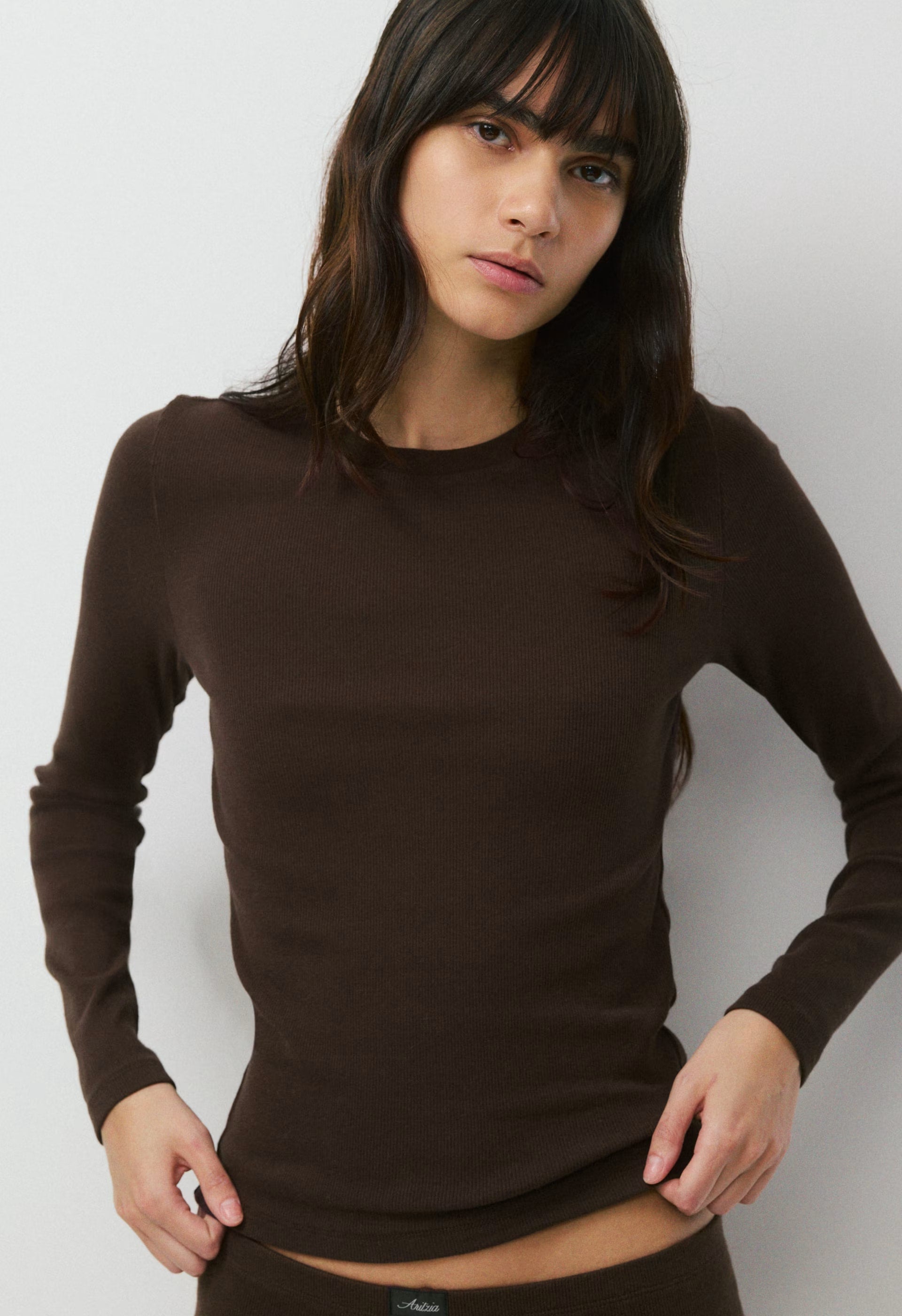 HomeStretch™ Rib Solo Longsleeve - RICH MOCHA BROWN