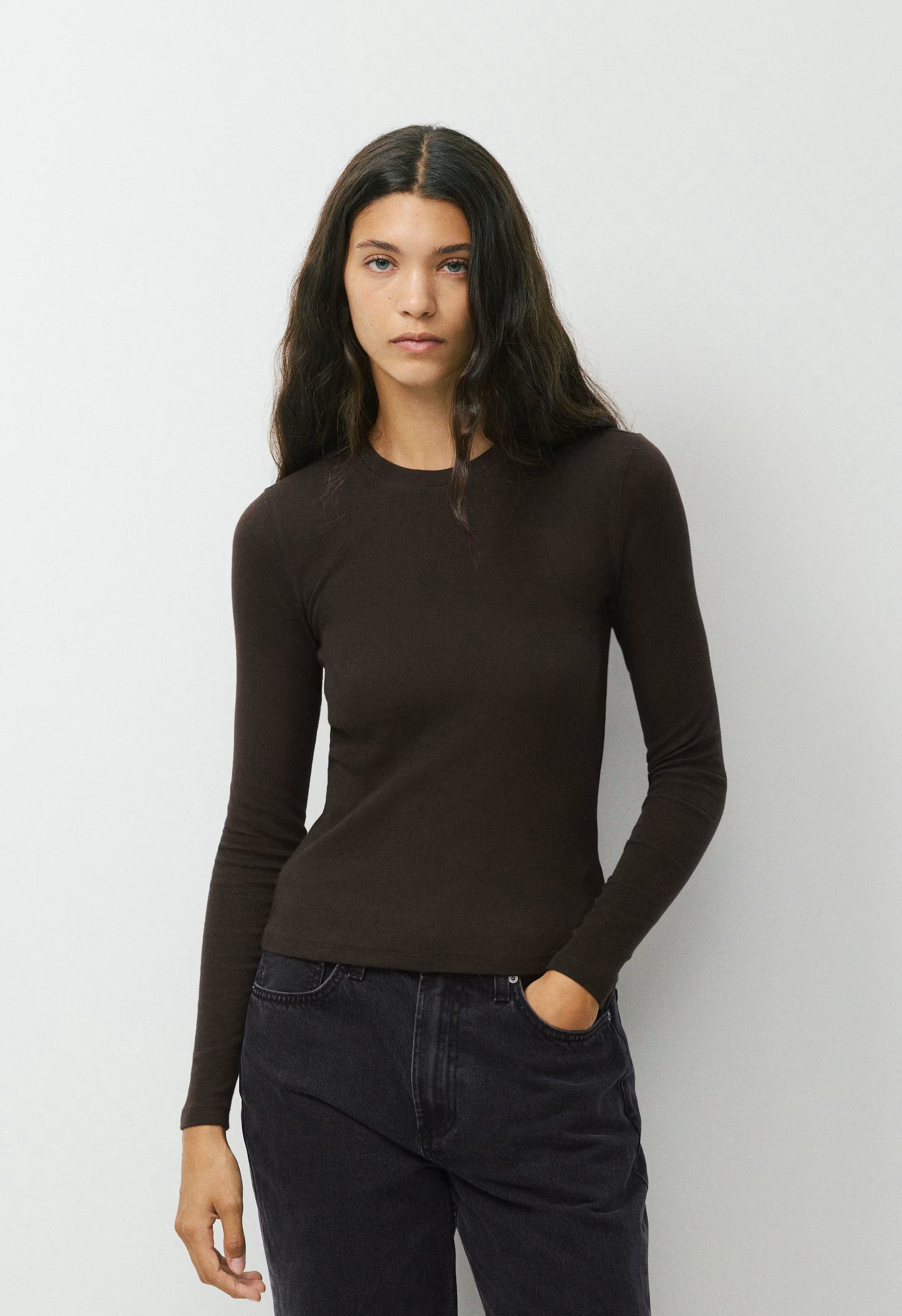 HomeStretch™ Rib Solo Longsleeve - CACAO NIB BROWN