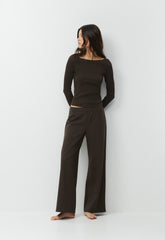 HomeStretch™ Rib Airwave Longsleeve - CACAO NIB BROWN