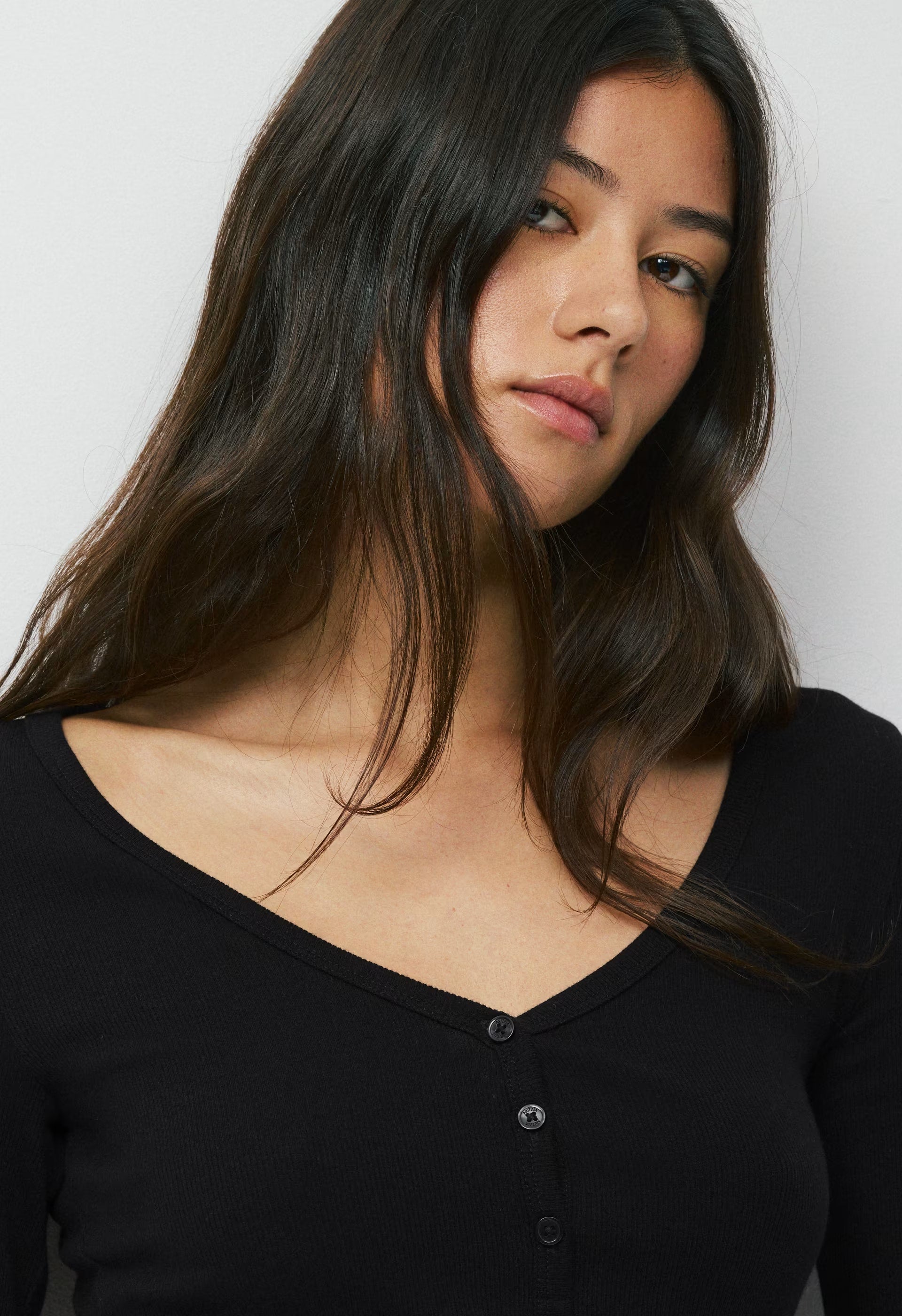 HomeStretch™ Rib Acoustic Henley - BLACK