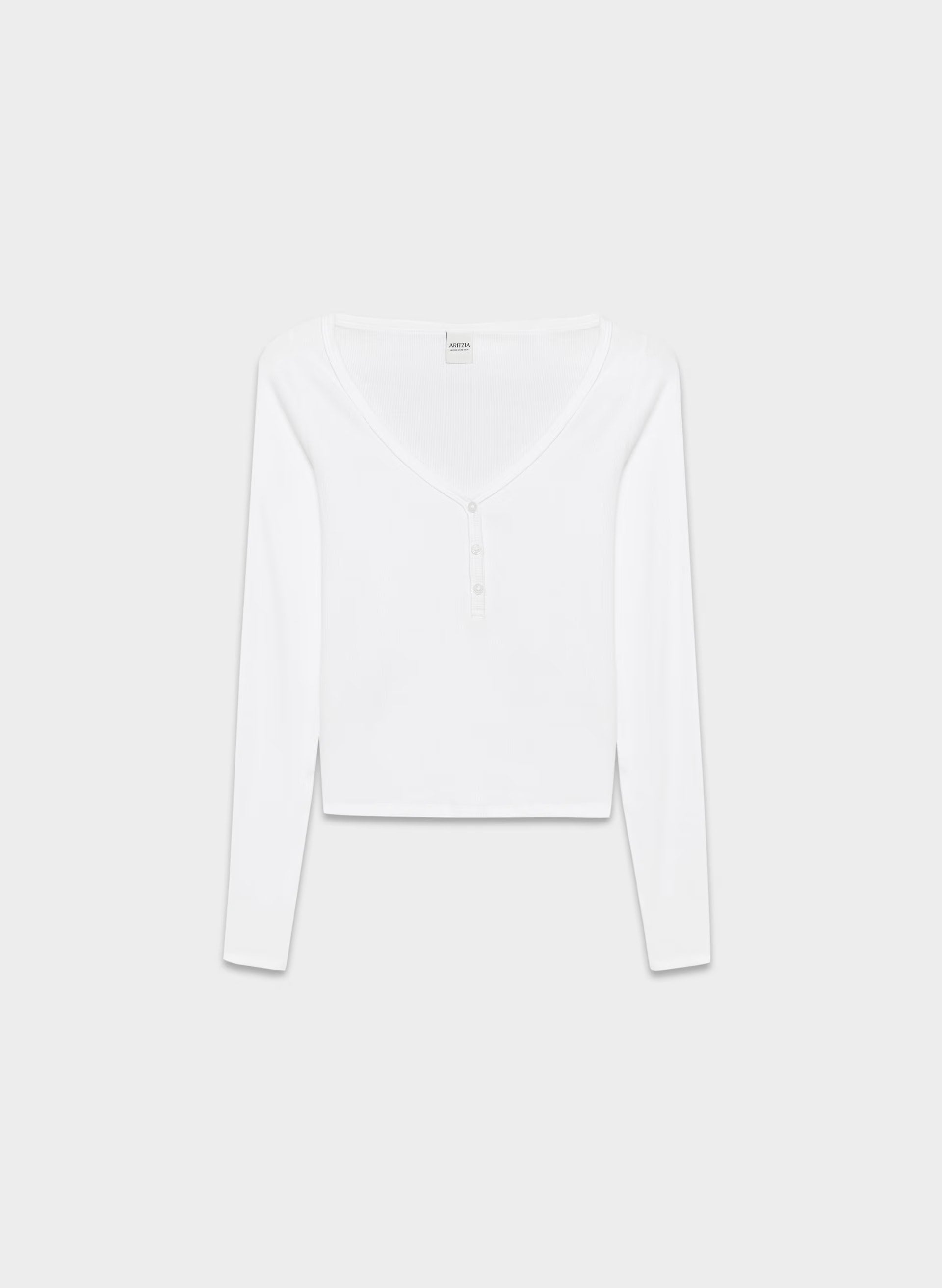 HomeStretch™ Rib Acoustic Henley - WHITE