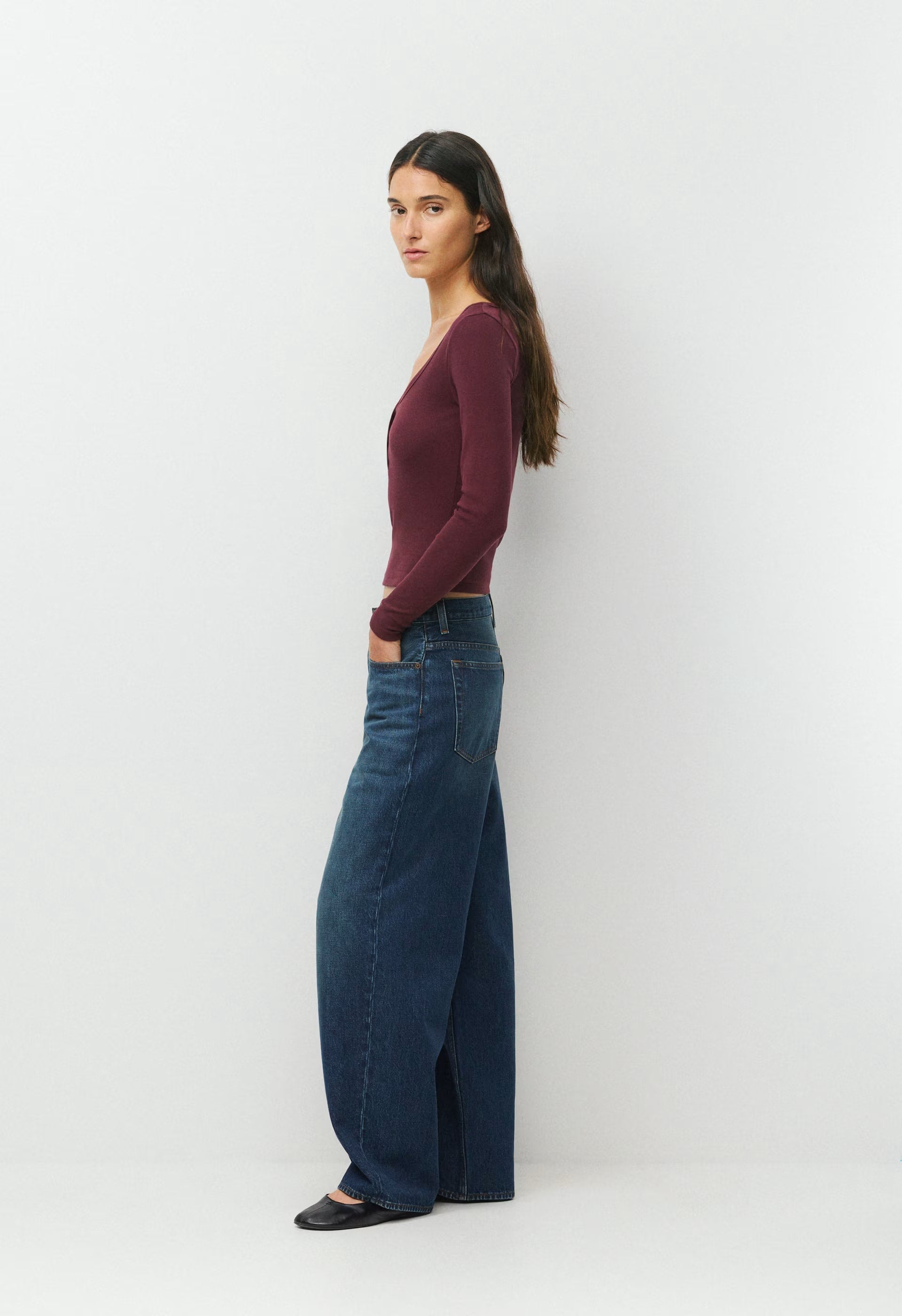 HomeStretch™ Rib Acoustic Henley - GALA PLUM