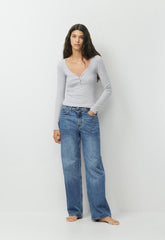 HomeStretch™ Rib Acoustic Henley - HEATHER CHROME