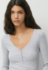 HomeStretch™ Rib Acoustic Henley - HEATHER CHROME
