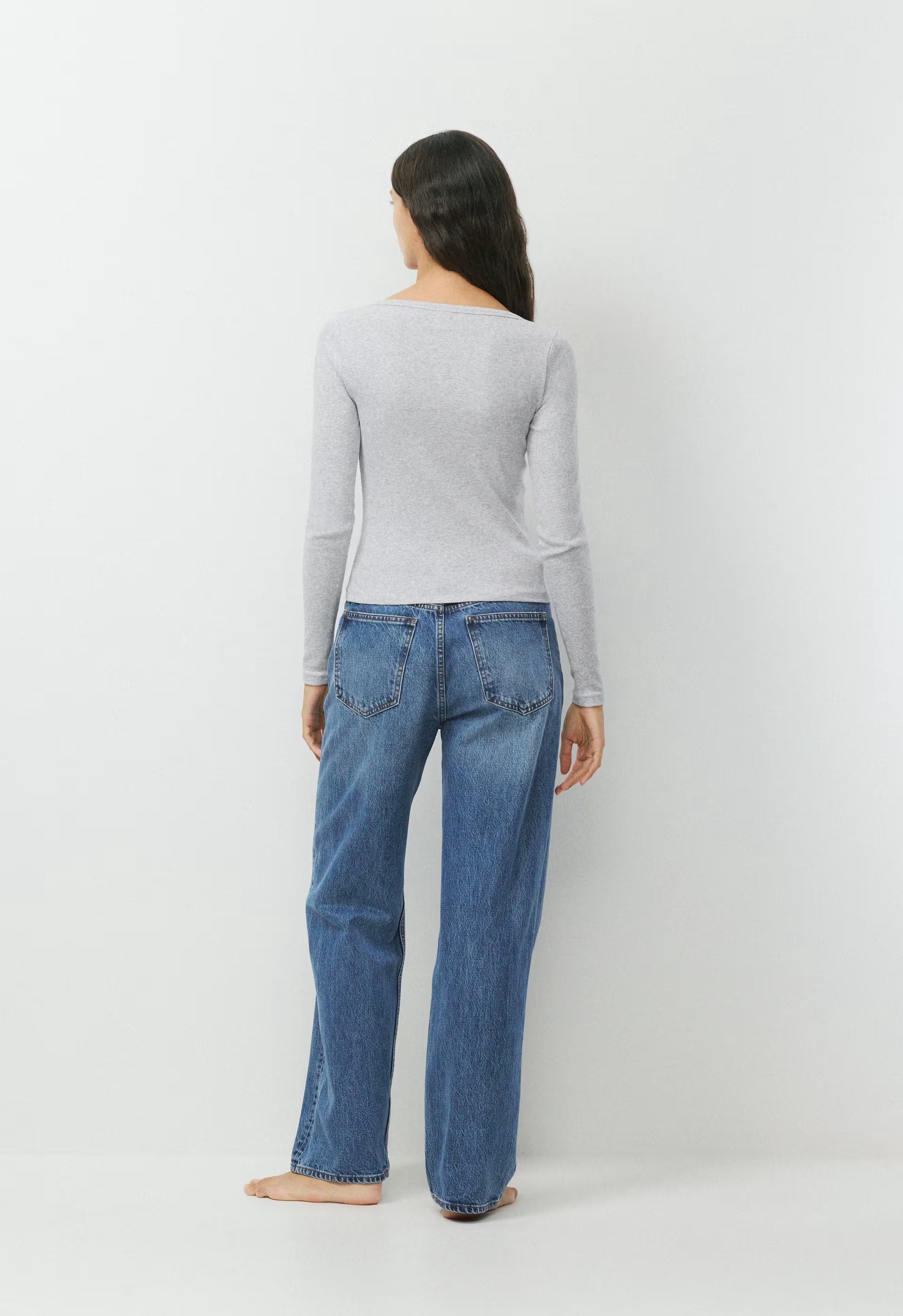 HomeStretch™ Rib Acoustic Henley - HEATHER CHROME