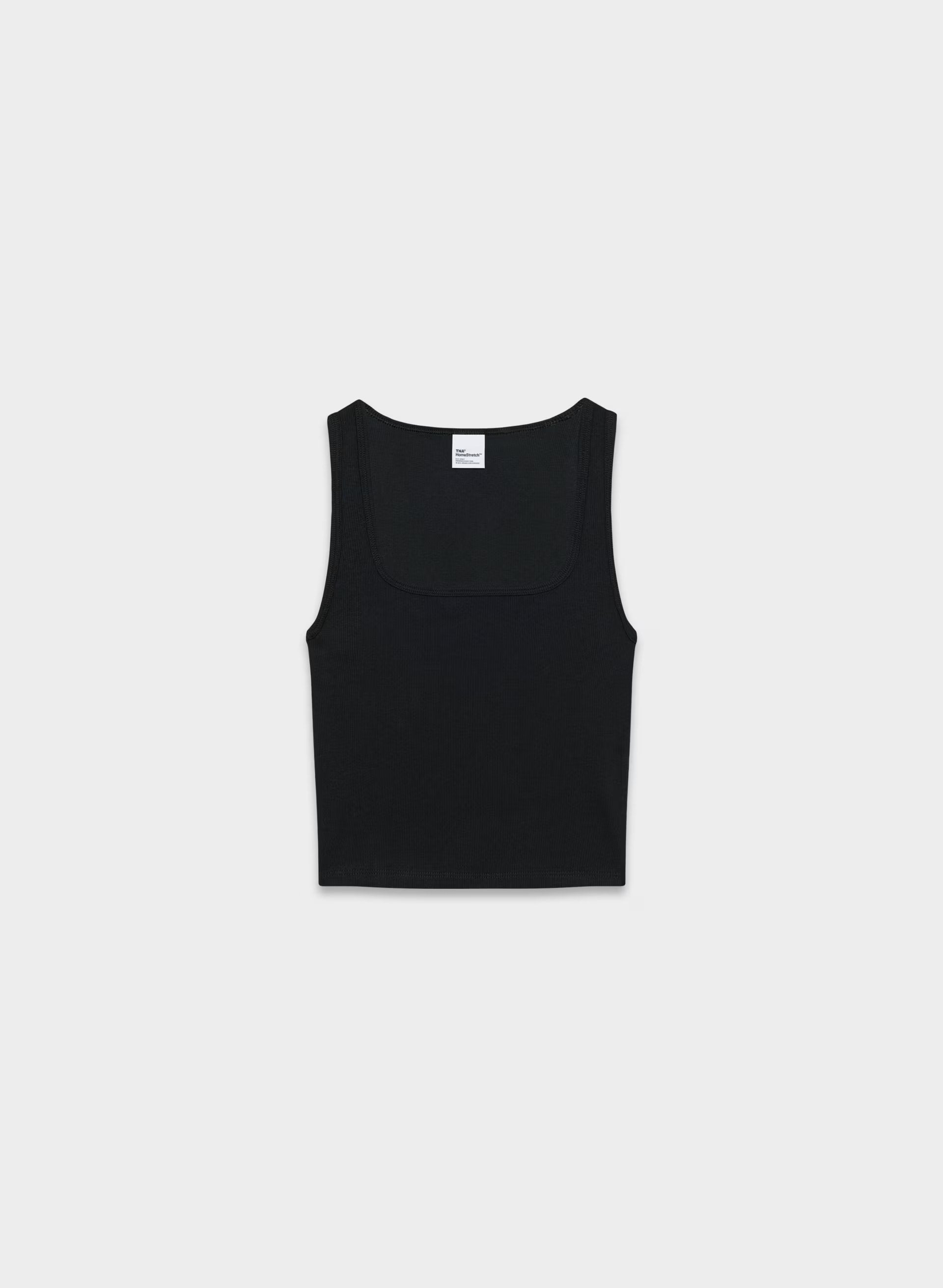 HomeStretch™ Rib Frequency Waist Tank - BLACK