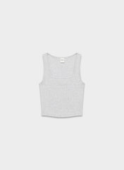 HomeStretch™ Rib Frequency Waist Tank - HEATHER CHROME