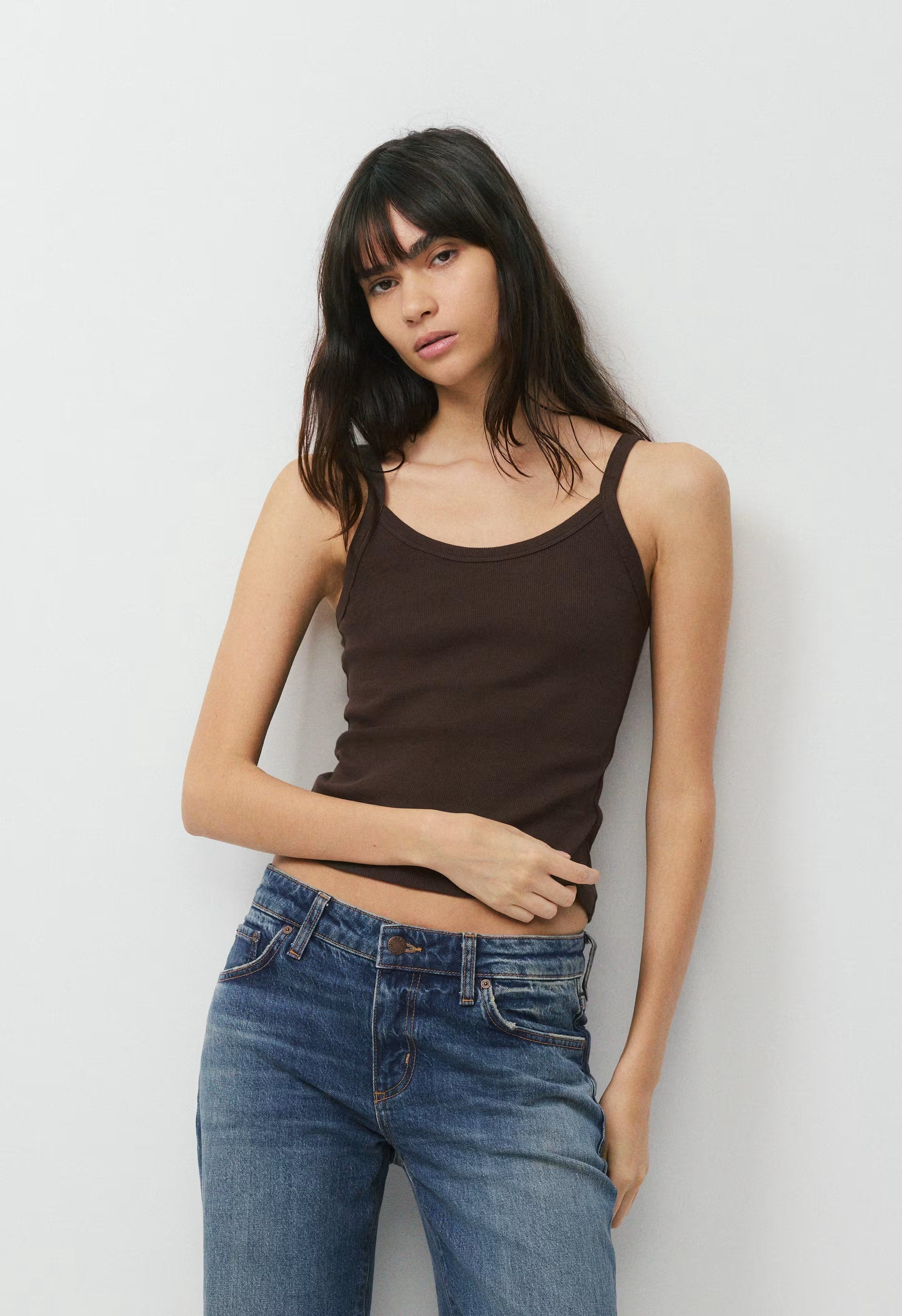 HomeStretch™ Rib Spectrum Cami Tank - RICH MOCHA BROWN