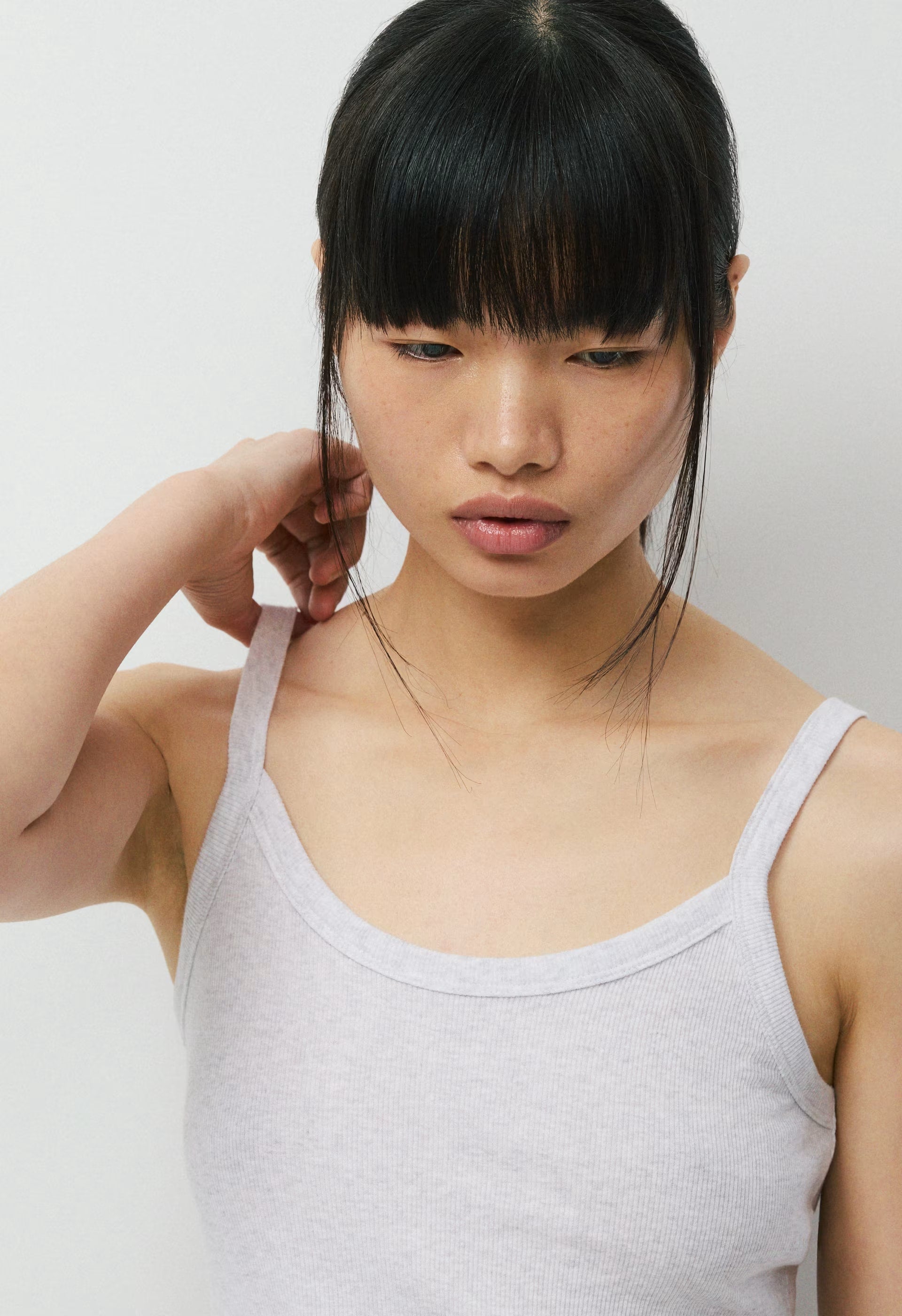 HomeStretch™ Rib Spectrum Cami Tank - HEATHER CLOUD WHITE