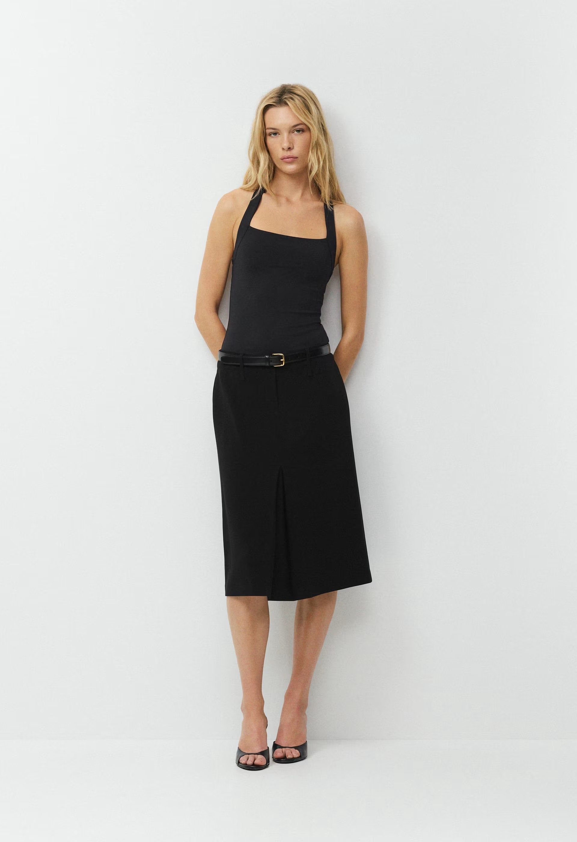 Original Contour Optimum Halter Top - BLACK