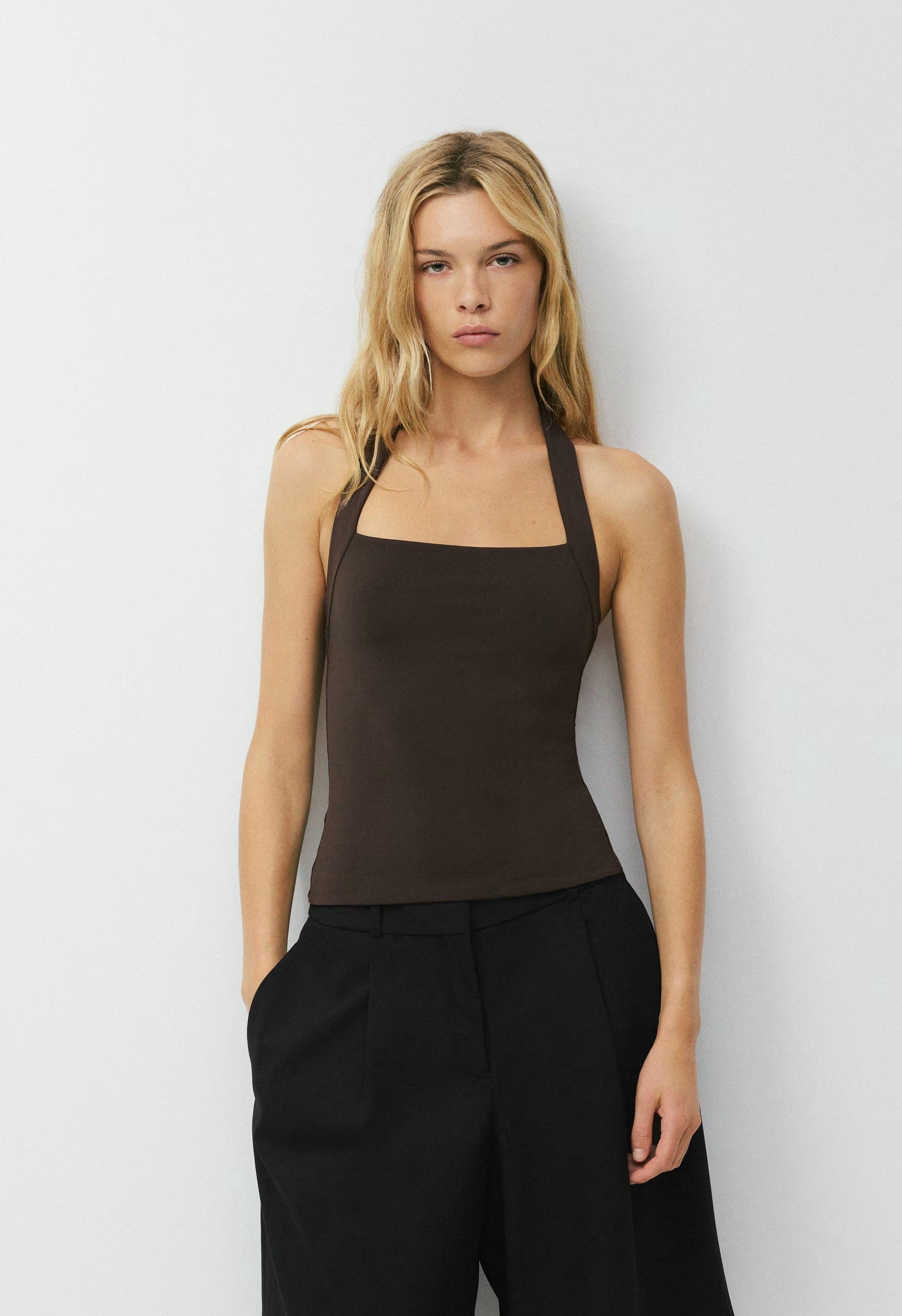 Original Contour Optimum Halter Top - CACAO NIB BROWN