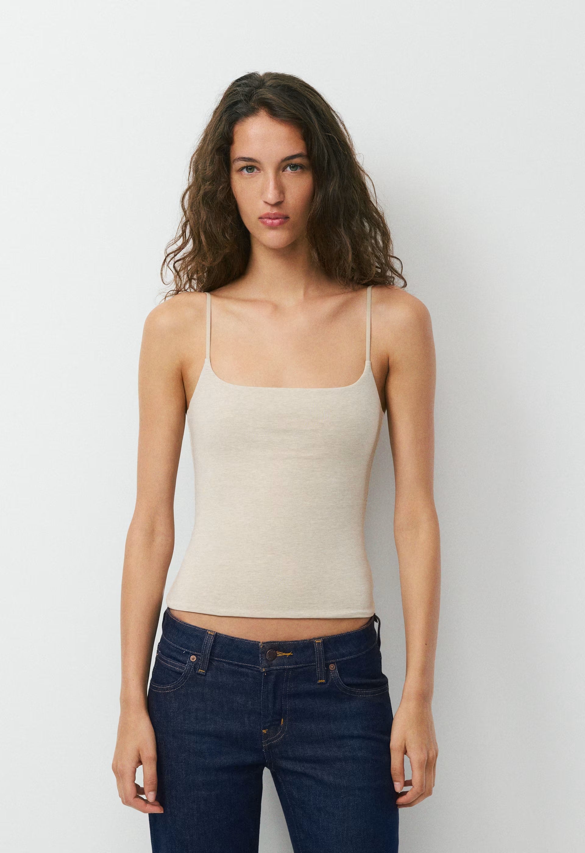 Casual Contour Presence Cami Tank - HEATHER ECRU