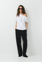 InterLock Cotton Script Top - WHITE
