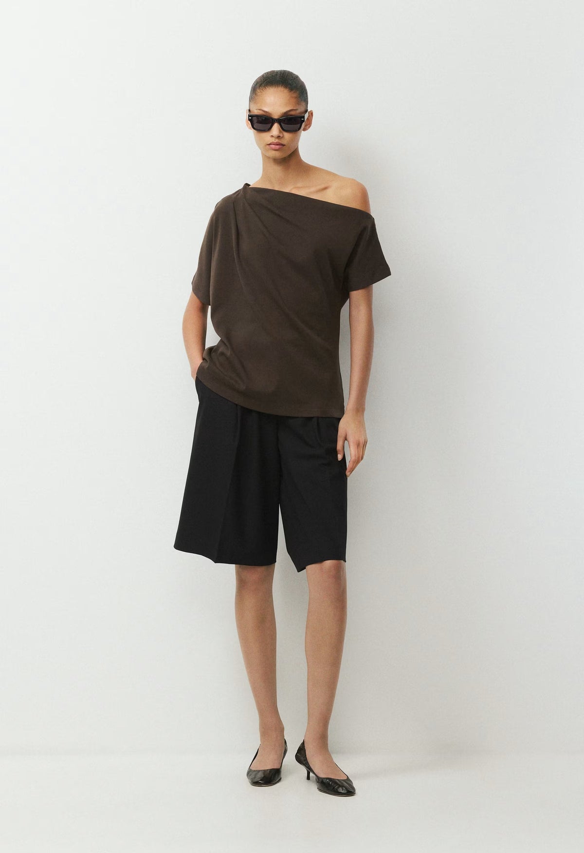 InterLock Cotton Script Top - CACAO NIB BROWN