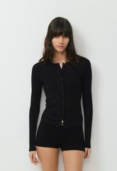 HomeStretch™ Rib Syncopation Longsleeve - BLACK