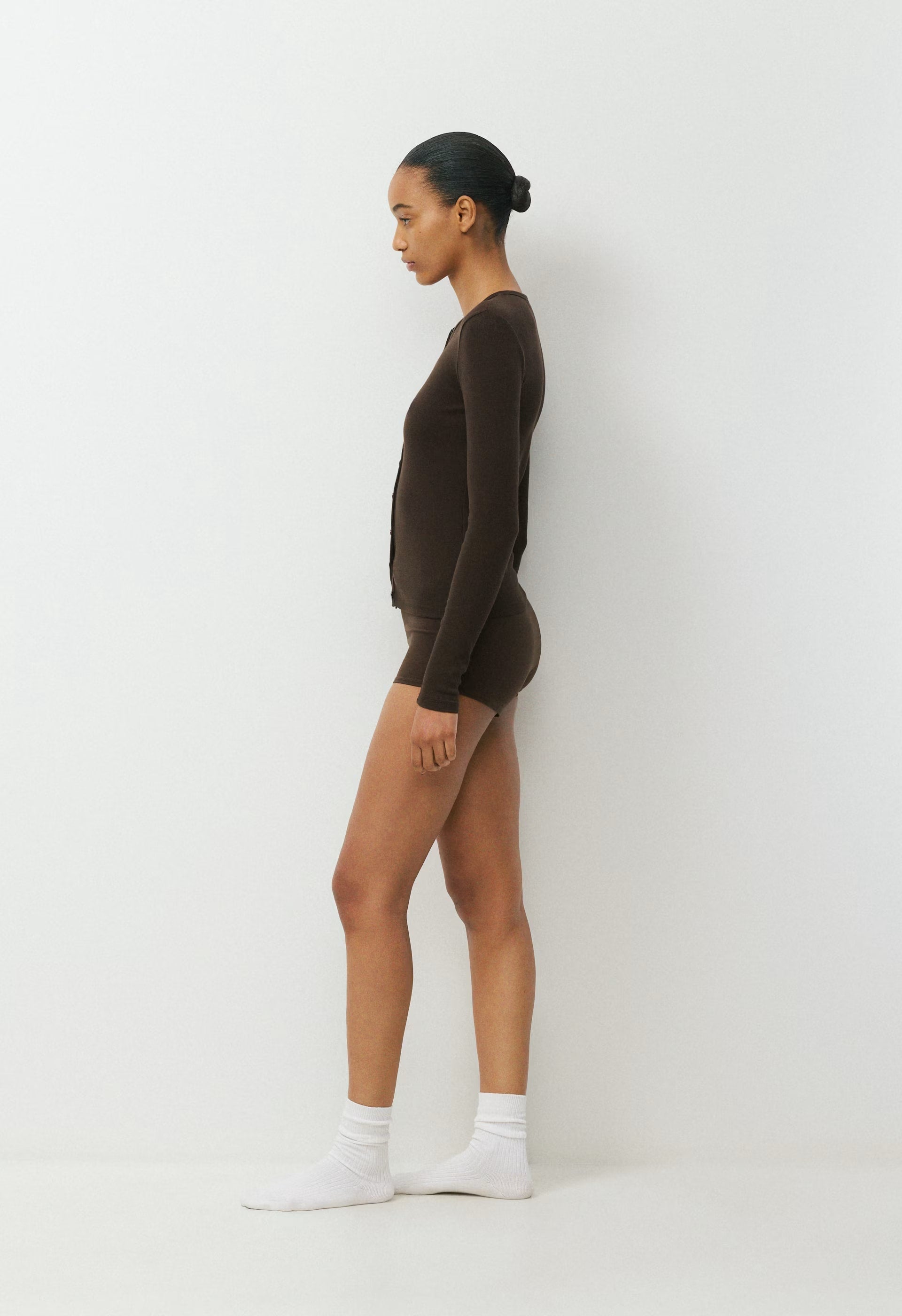 HomeStretch™ Rib Syncopation Longsleeve - CACAO NIB BROWN