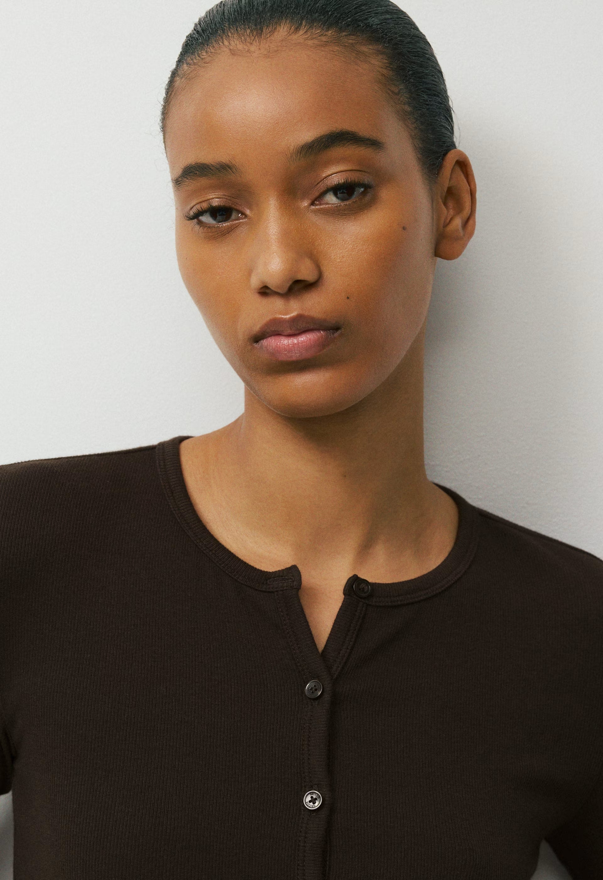 HomeStretch™ Rib Syncopation Longsleeve - CACAO NIB BROWN
