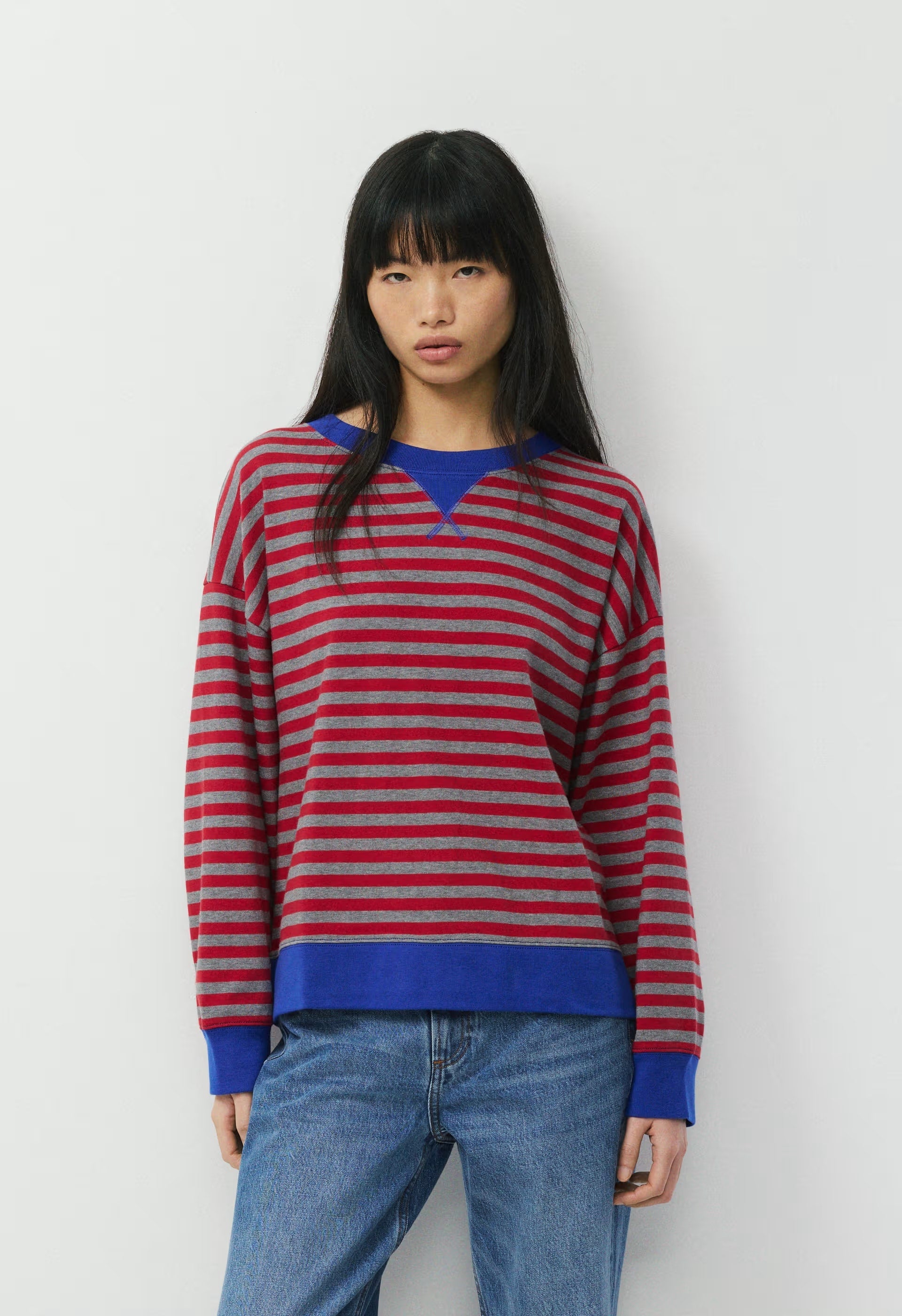 Mighty Cotton™ Wicket Longsleeve - ORNATE RED/HTR DK GREY