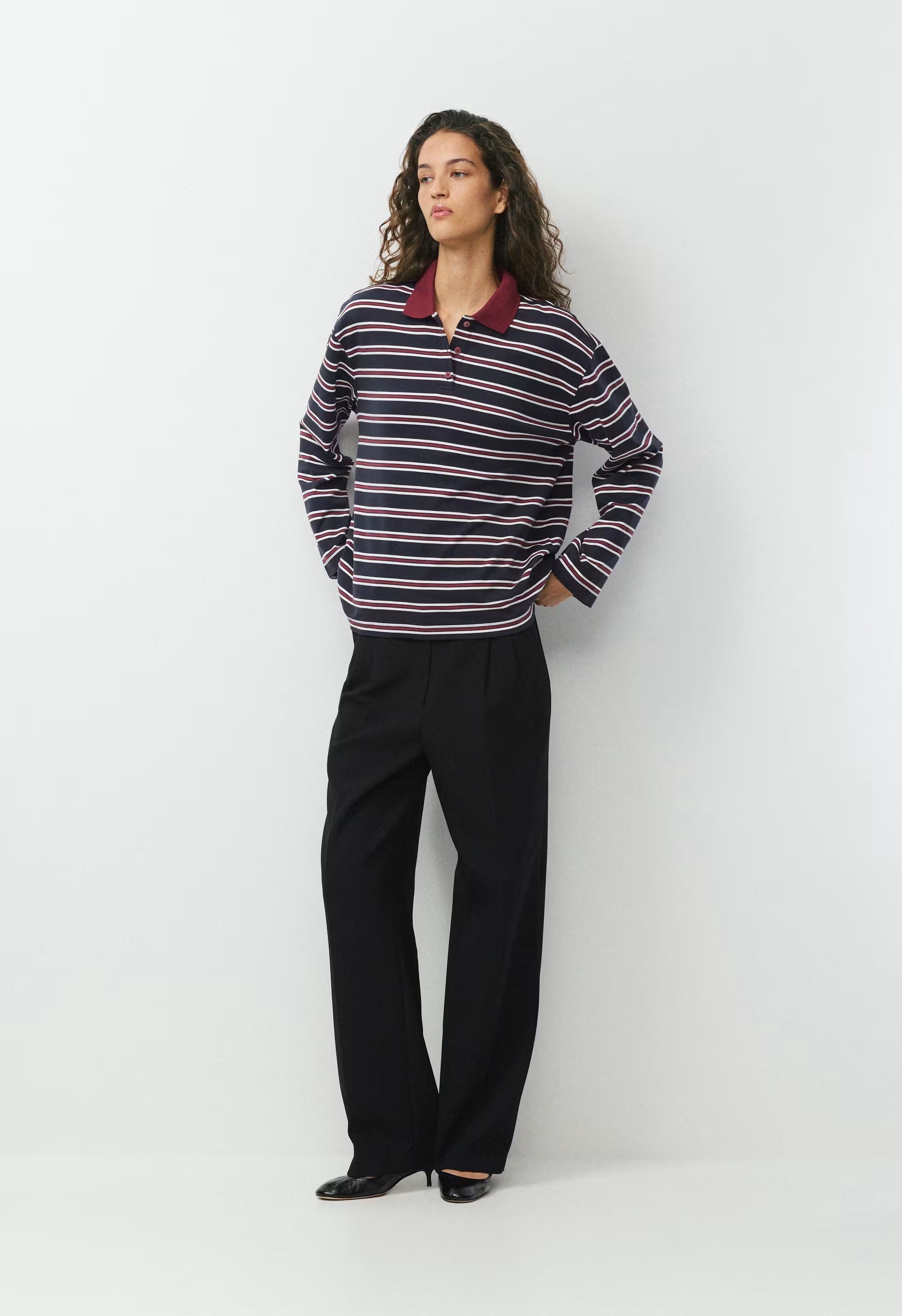 InterLock Cotton Eton Longsleeve - DK NT NVY /CORDOVAN