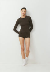 HomeStretch™ Smooth Solo Longsleeve - CACAO NIB BROWN