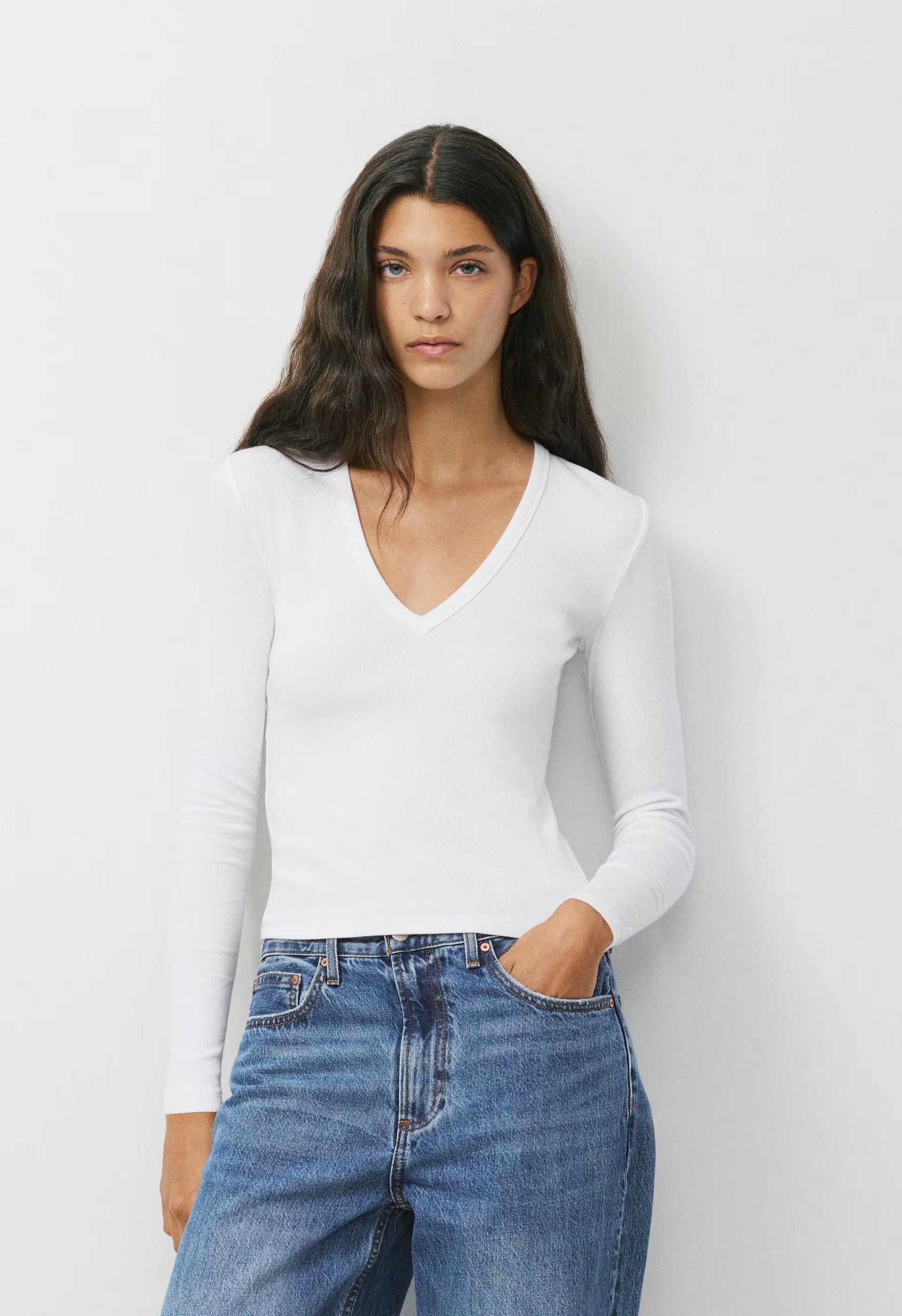 HomeStretch™ Rib Drift Longsleeve - WHITE