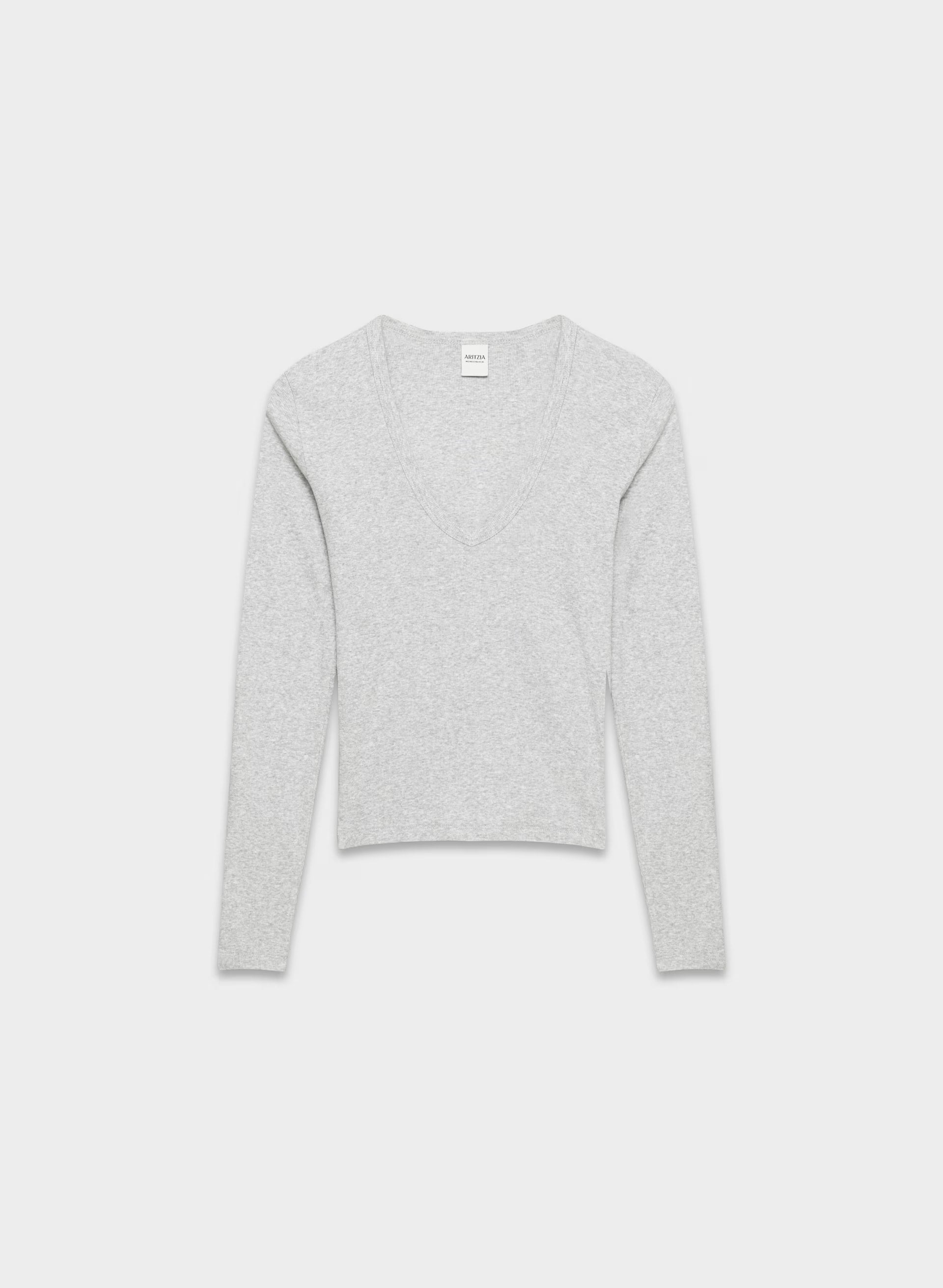 HomeStretch™ Rib Drift Longsleeve - HEATHER CHROME