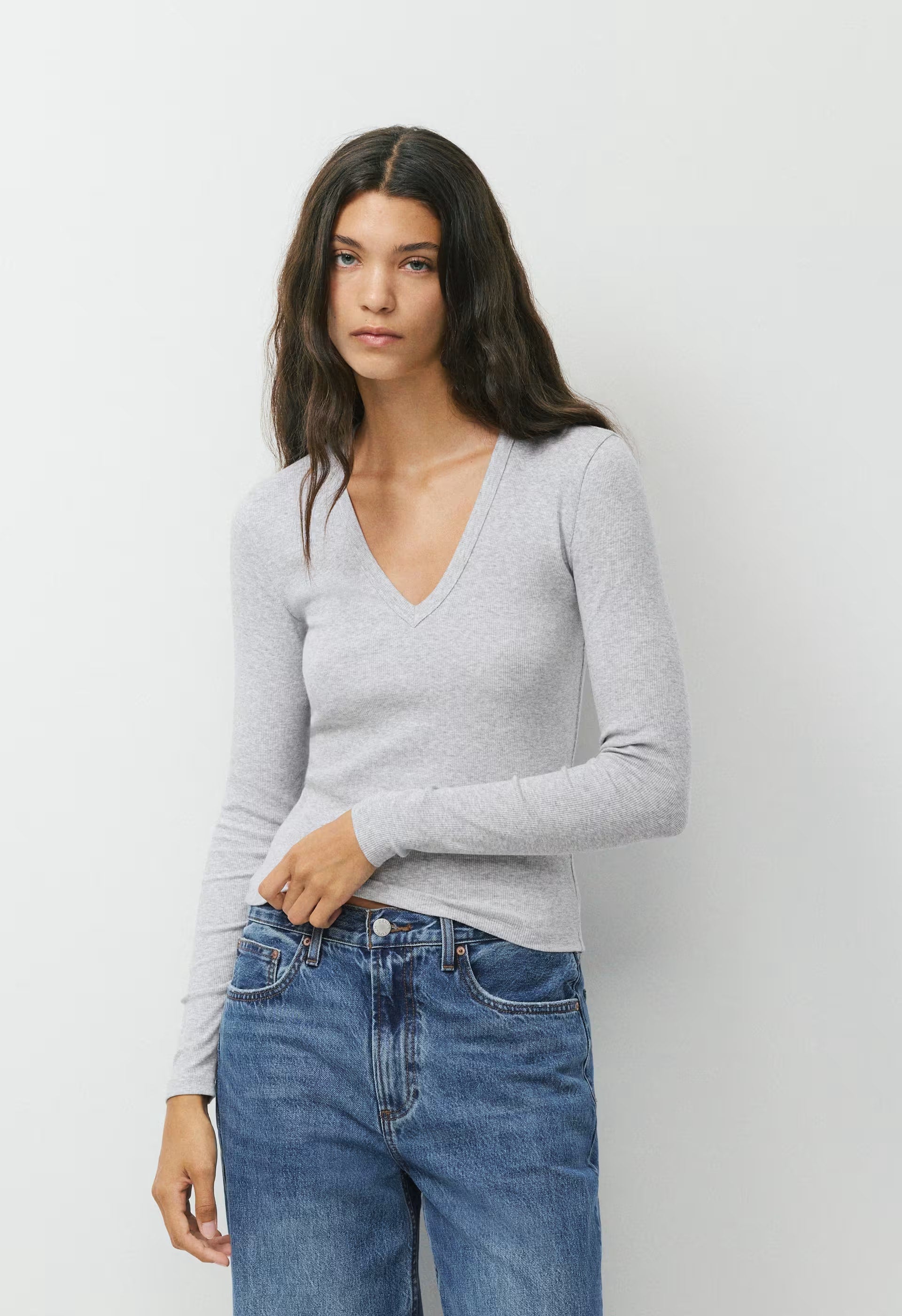 HomeStretch™ Rib Drift Longsleeve - HEATHER CHROME
