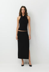 Smooth Matter™ Tower Halter Top - BLACK