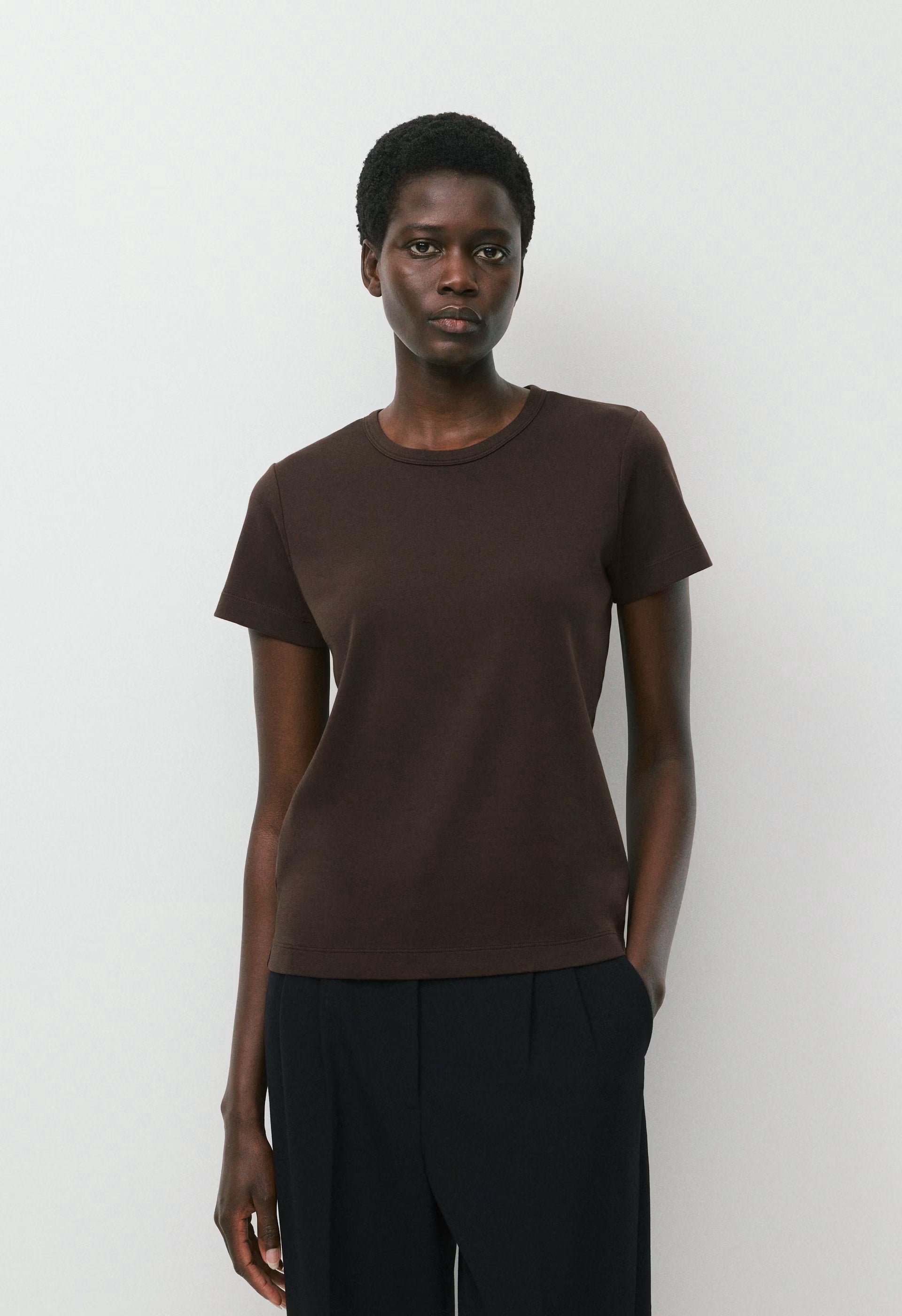 InterLock Cotton Wirth T-Shirt - CACAO NIB BROWN