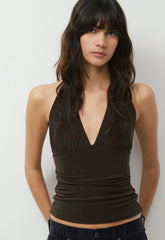 Smooth Matter™ Wylder Halter Top - CACAO NIB BROWN