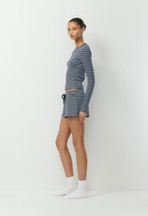 HomeStretch™ Rib Solo Longsleeve - ADMRL NAVY/RIPPLE BLUE