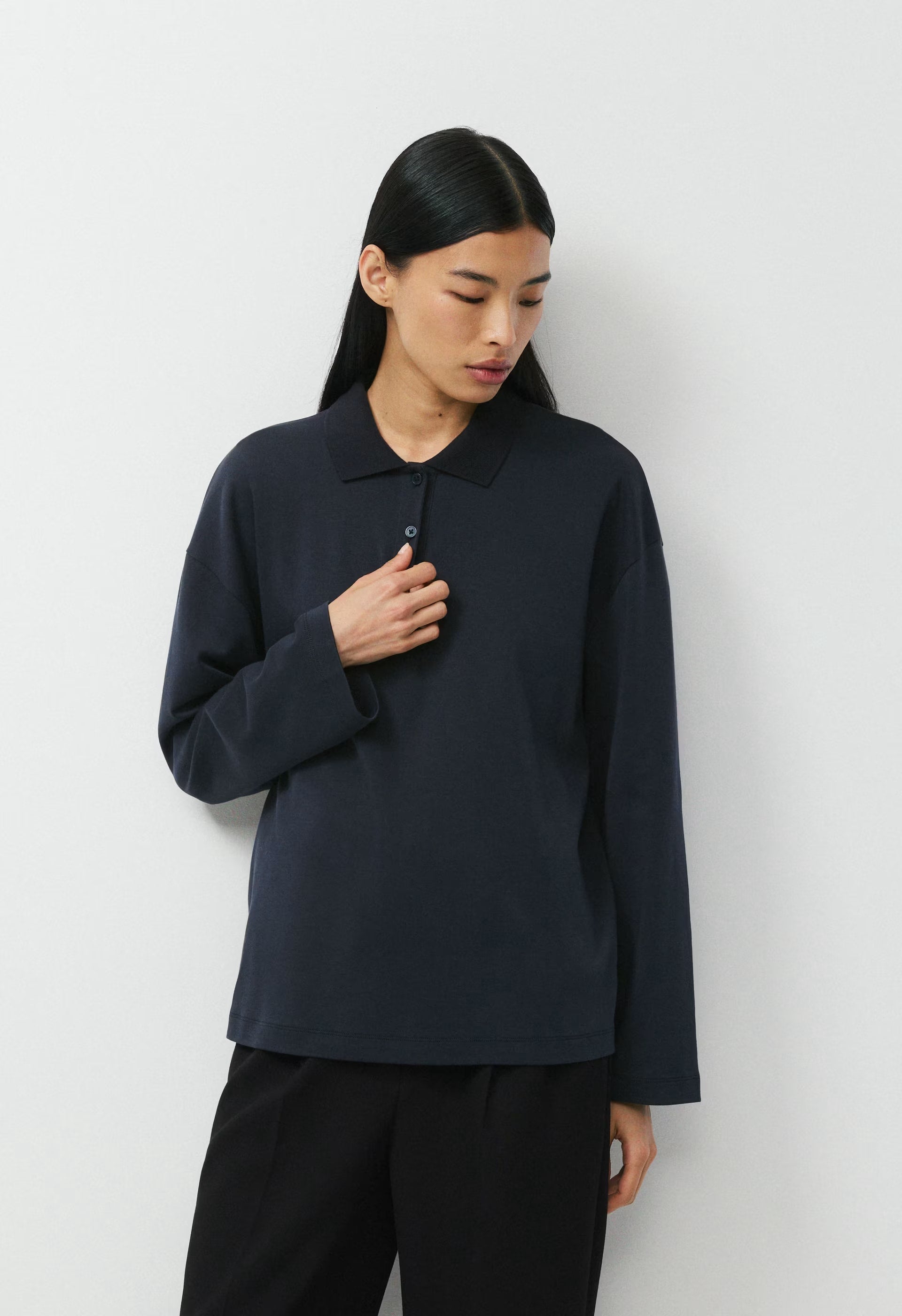 InterLock Cotton Eton Longsleeve - DARK NIGHT NAVY