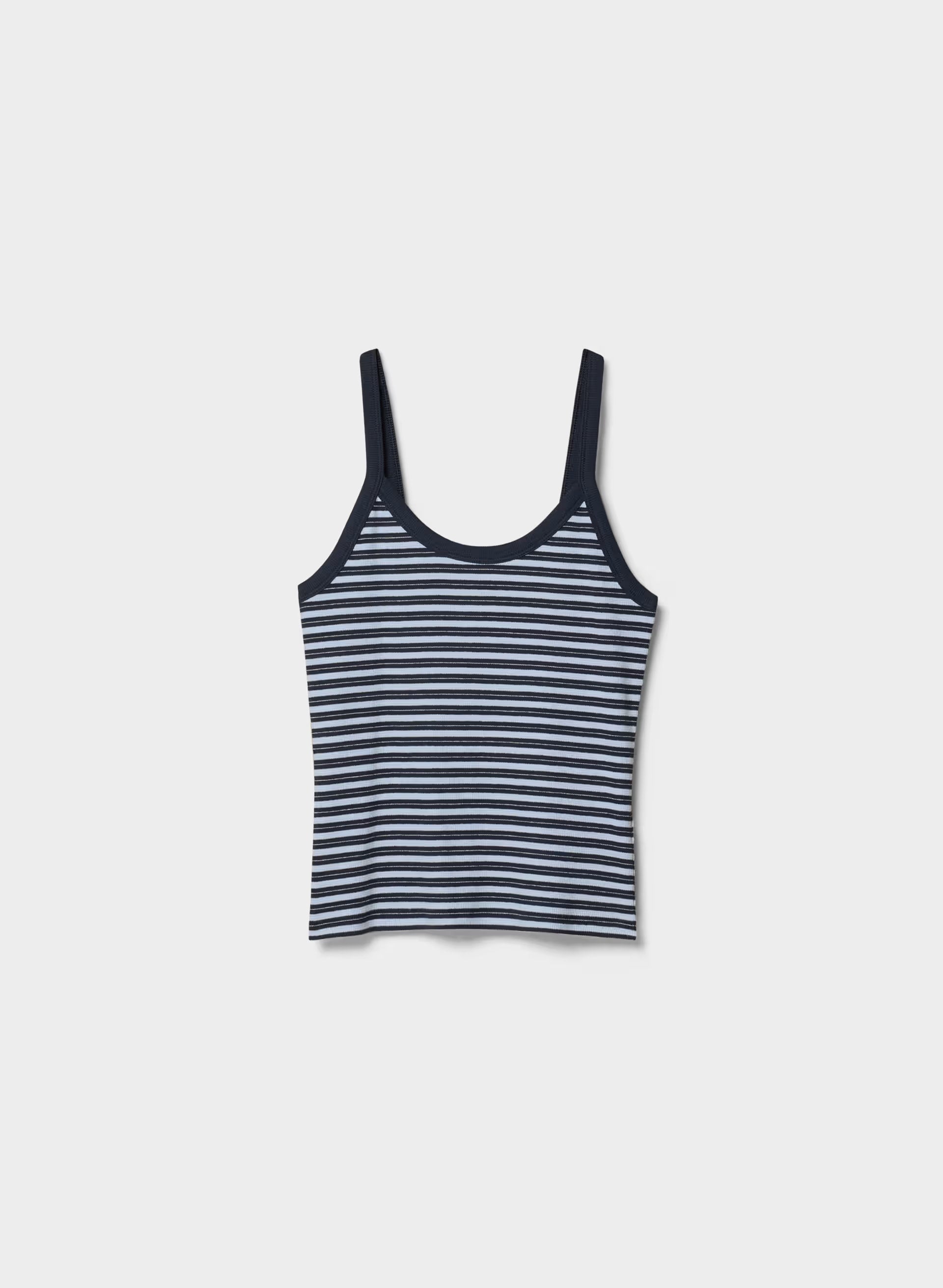 HomeStretch™ Rib Spectrum Cami Tank - ADMRL NAVY/RIPPLE BLUE