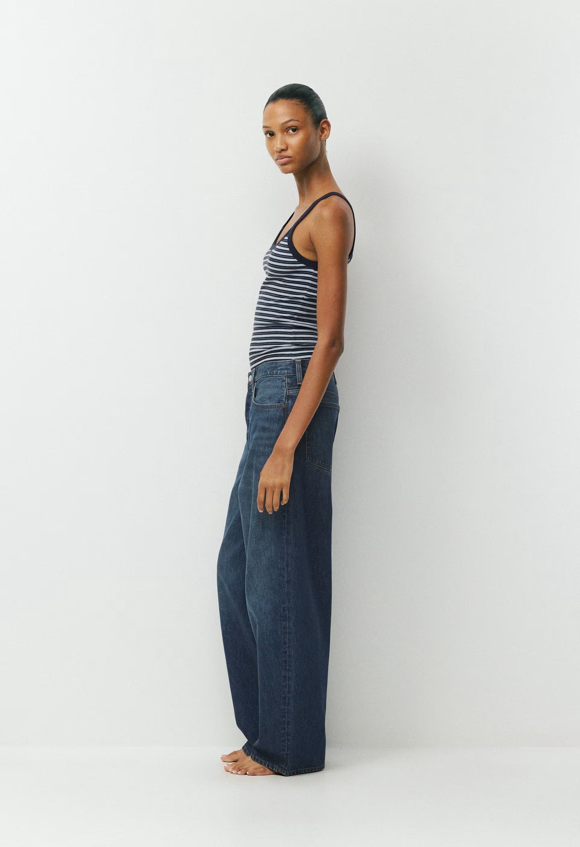 HomeStretch™ Rib Spectrum Cami Tank - ADMRL NAVY/RIPPLE BLUE