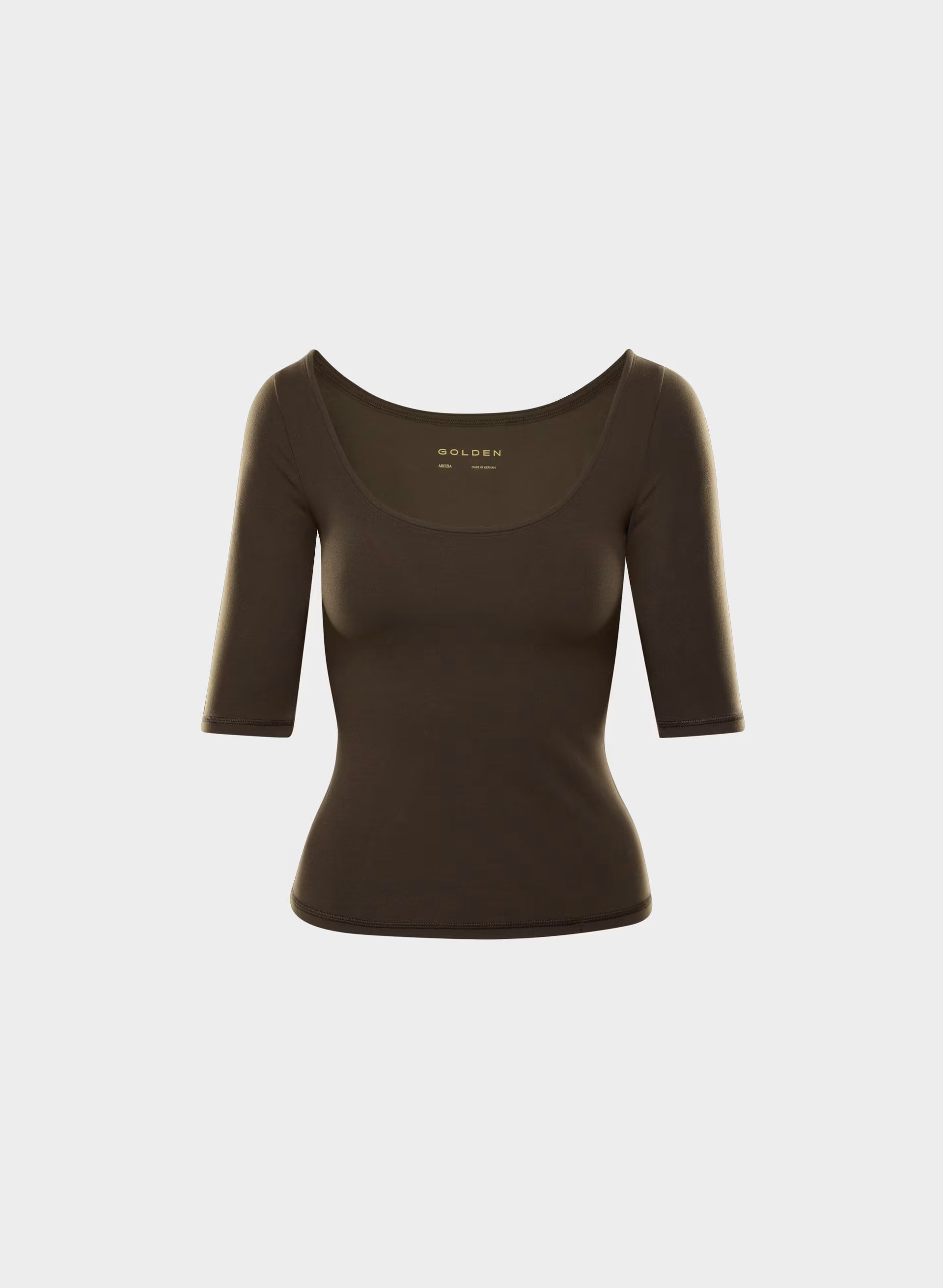 BUTTER Essential 3/4 Sleeve T-Shirt - CACAO NIB BROWN