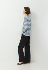 InterLock Cotton Steps Longsleeve - DEW BLUE/DARK NGHT NVY