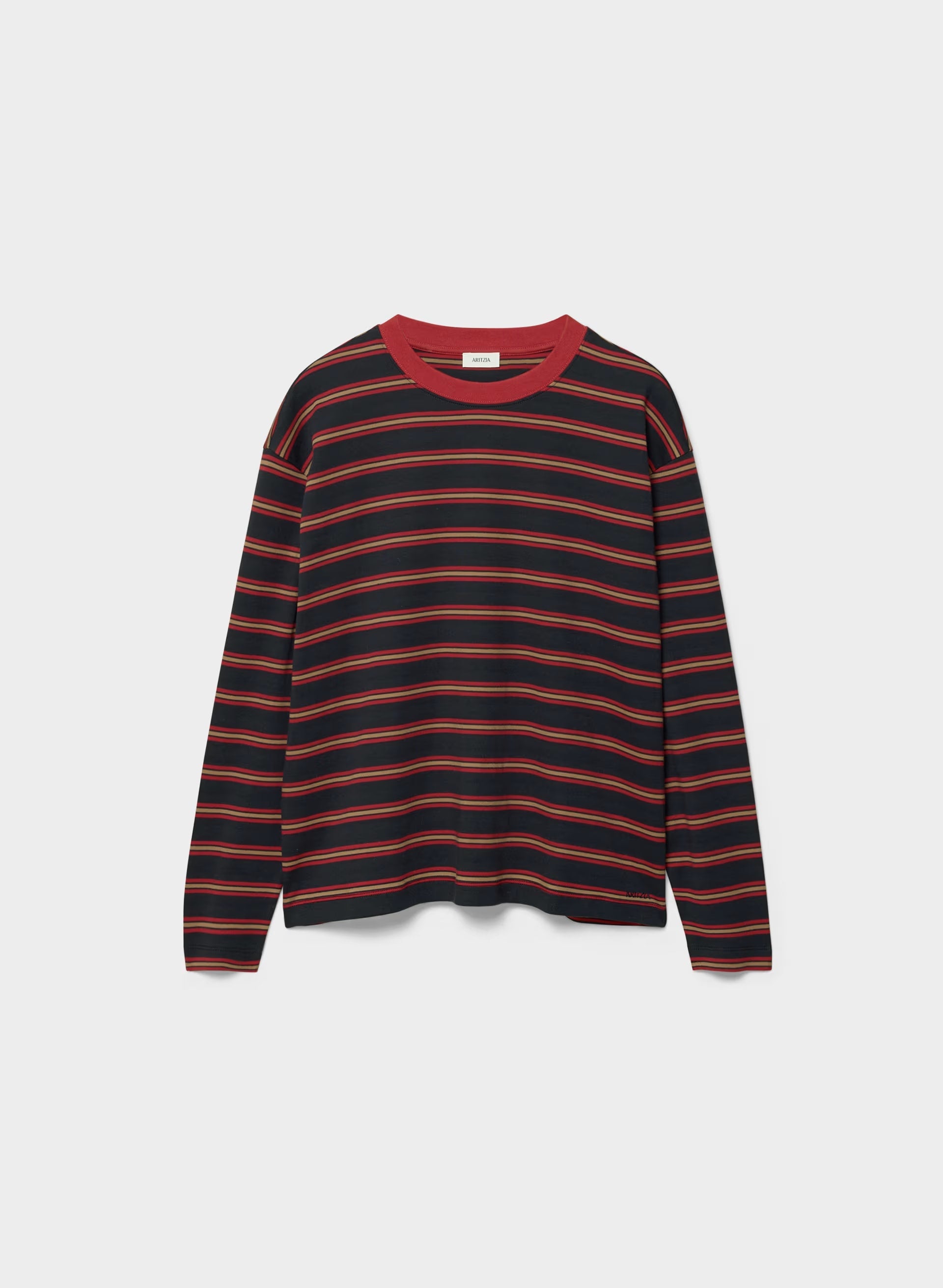 InterLock Cotton Steps Longsleeve - DK NIGHT NAVY/ORNT RED
