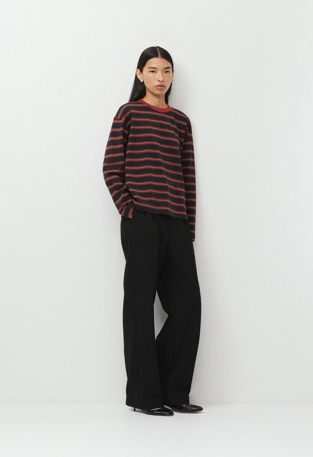 InterLock Cotton Steps Longsleeve - DK NIGHT NAVY/ORNT RED
