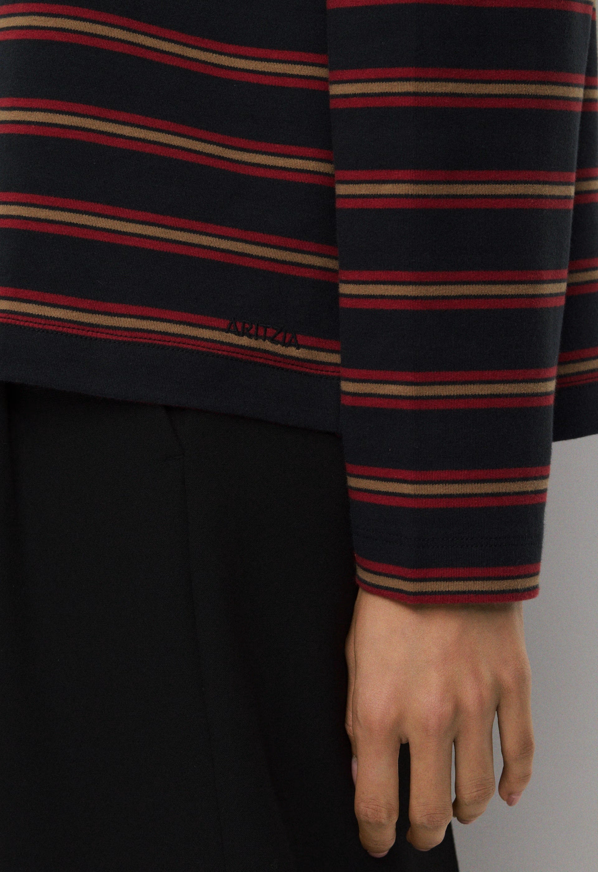 InterLock Cotton Steps Longsleeve - DK NIGHT NAVY/ORNT RED