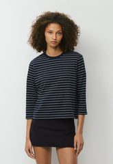 CottonWhisk™ Emma 3/4 Sleeve T-Shirt - ADMRL NVY/BTR YLW