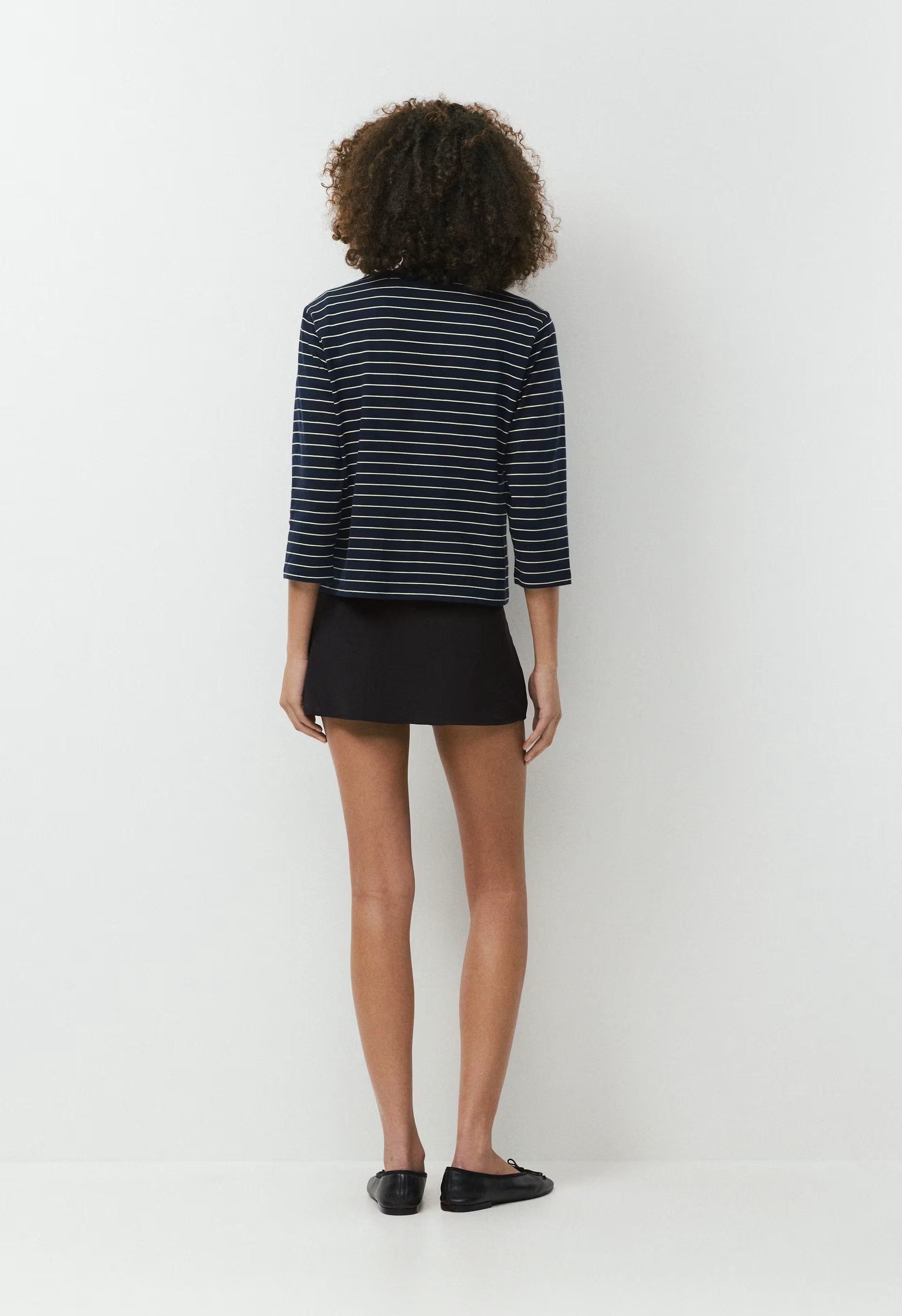 CottonWhisk™ Emma 3/4 Sleeve T-Shirt - ADMRL NVY/BTR YLW