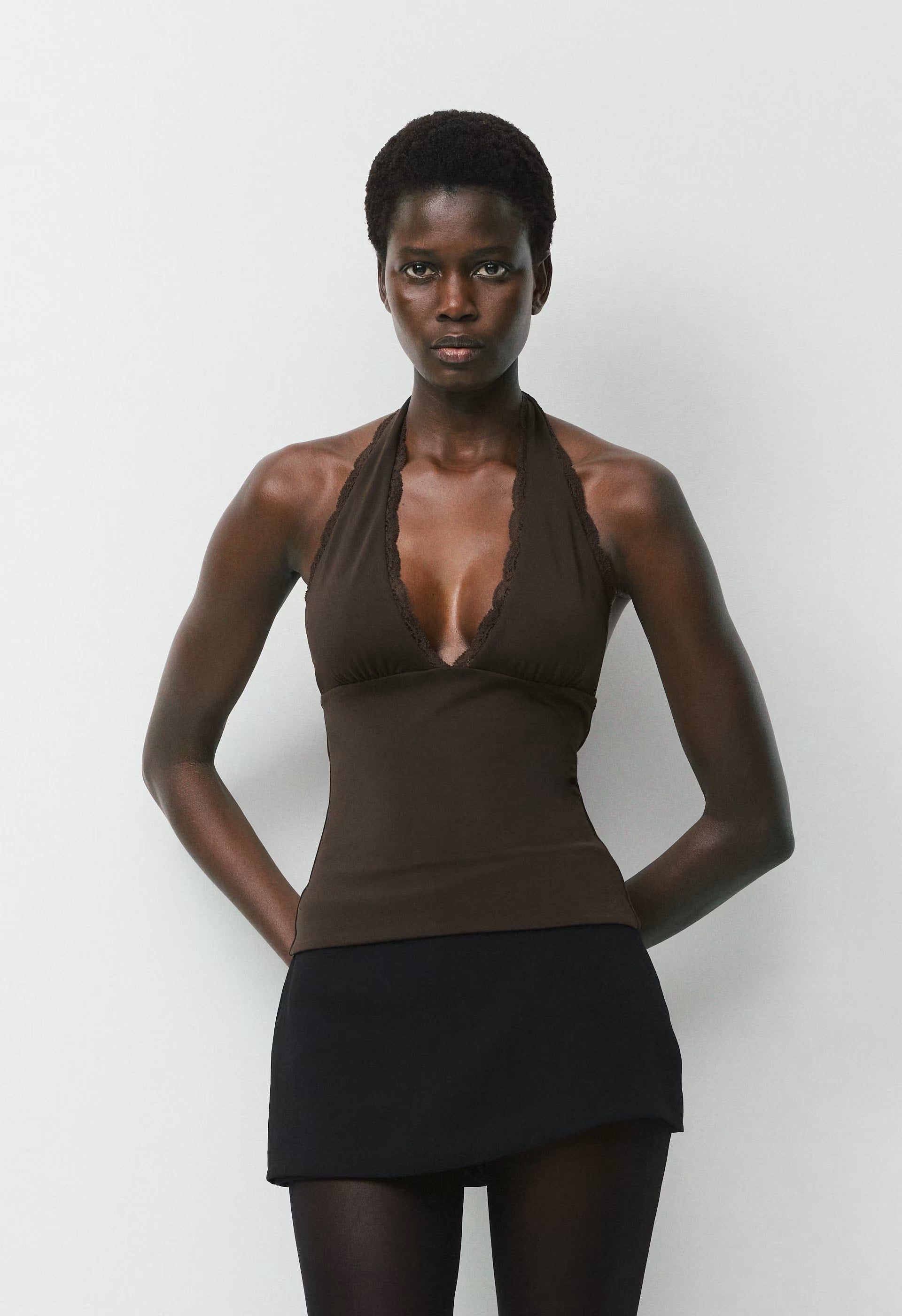 Original Contour Allure Halter Top - CACAO NIB BROWN